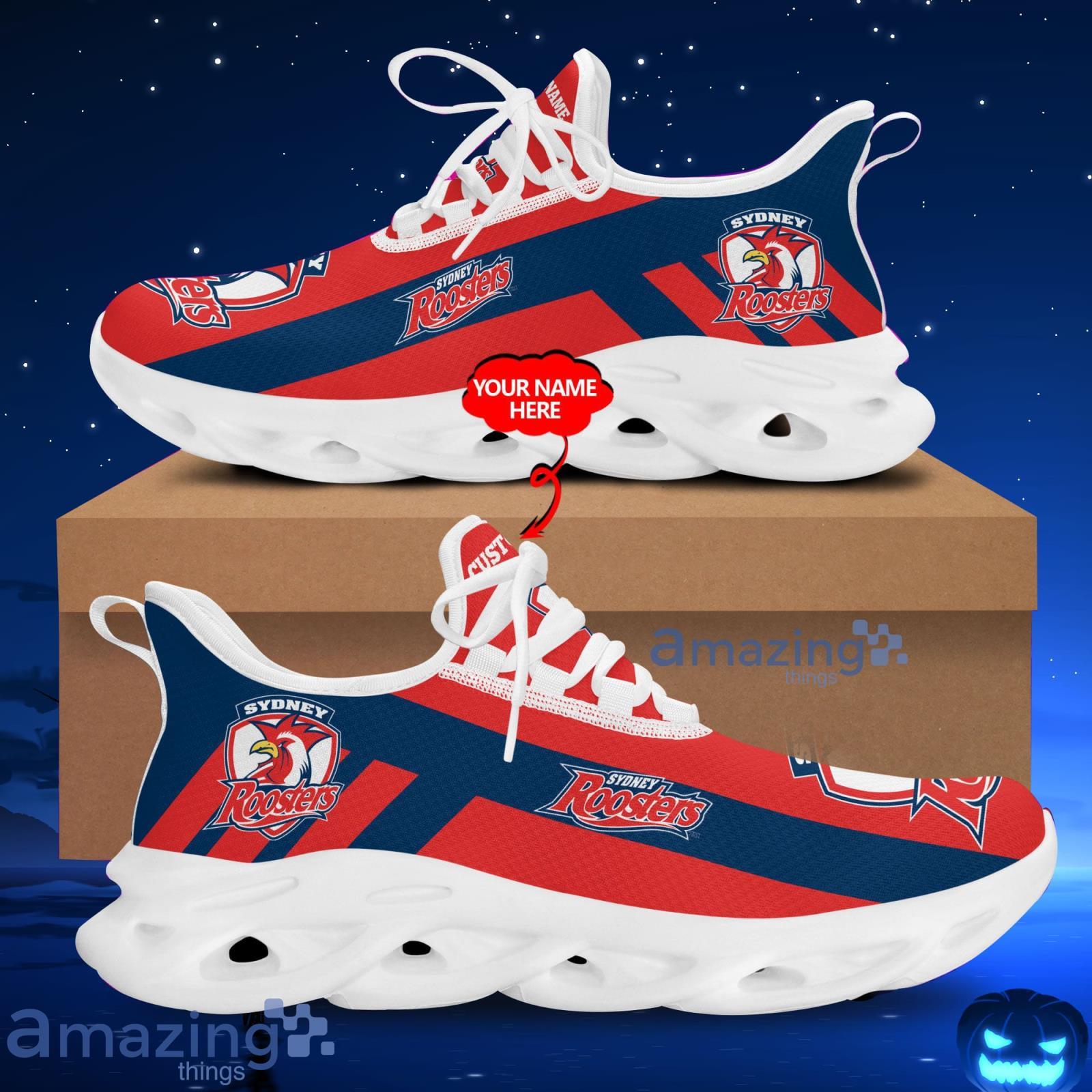 Custom Name Sydney Roosters  Running Sneakers NRL Max Soul Shoes Product Photo 1