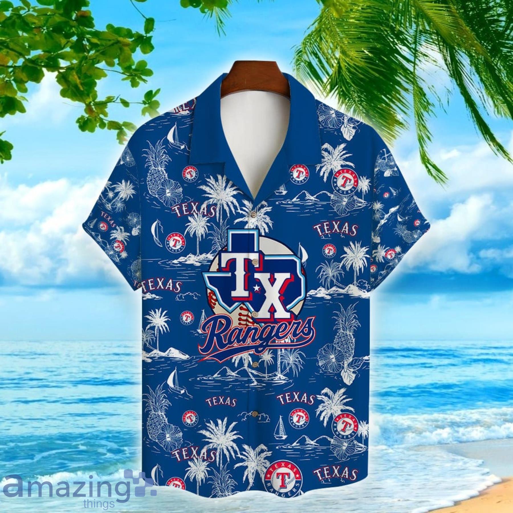 Personalized Texas Rangers Baseball Full Printing Hawaiian Shirt