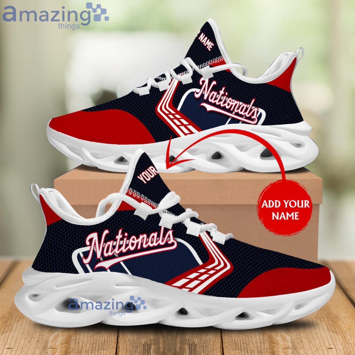 Personalize MLB Washington Nationals Max Sole Sneakers Shoes - T