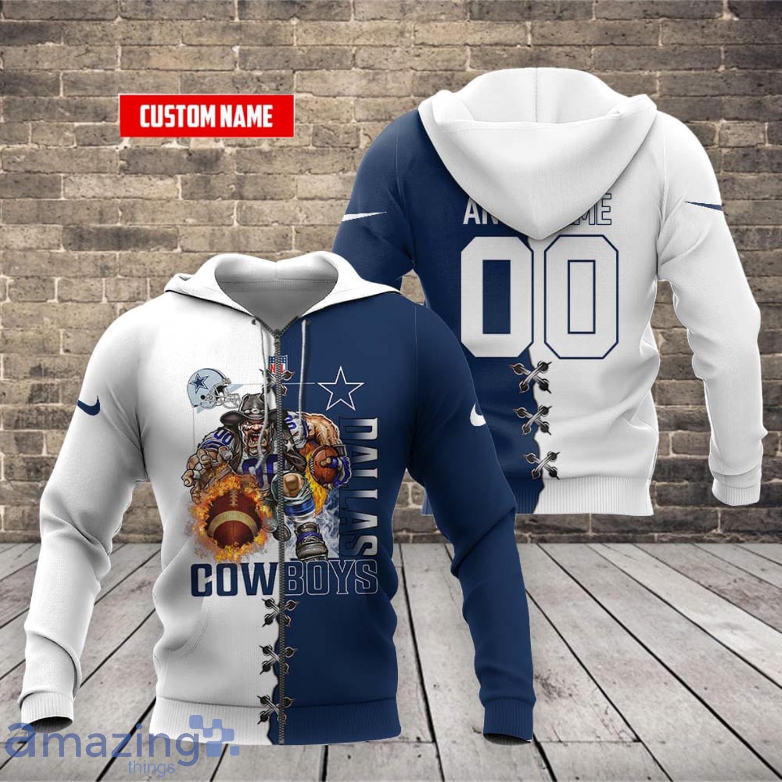 Army Dallas Cowboys Custom Name and Number Hoodie - Dallas Cowboys Home