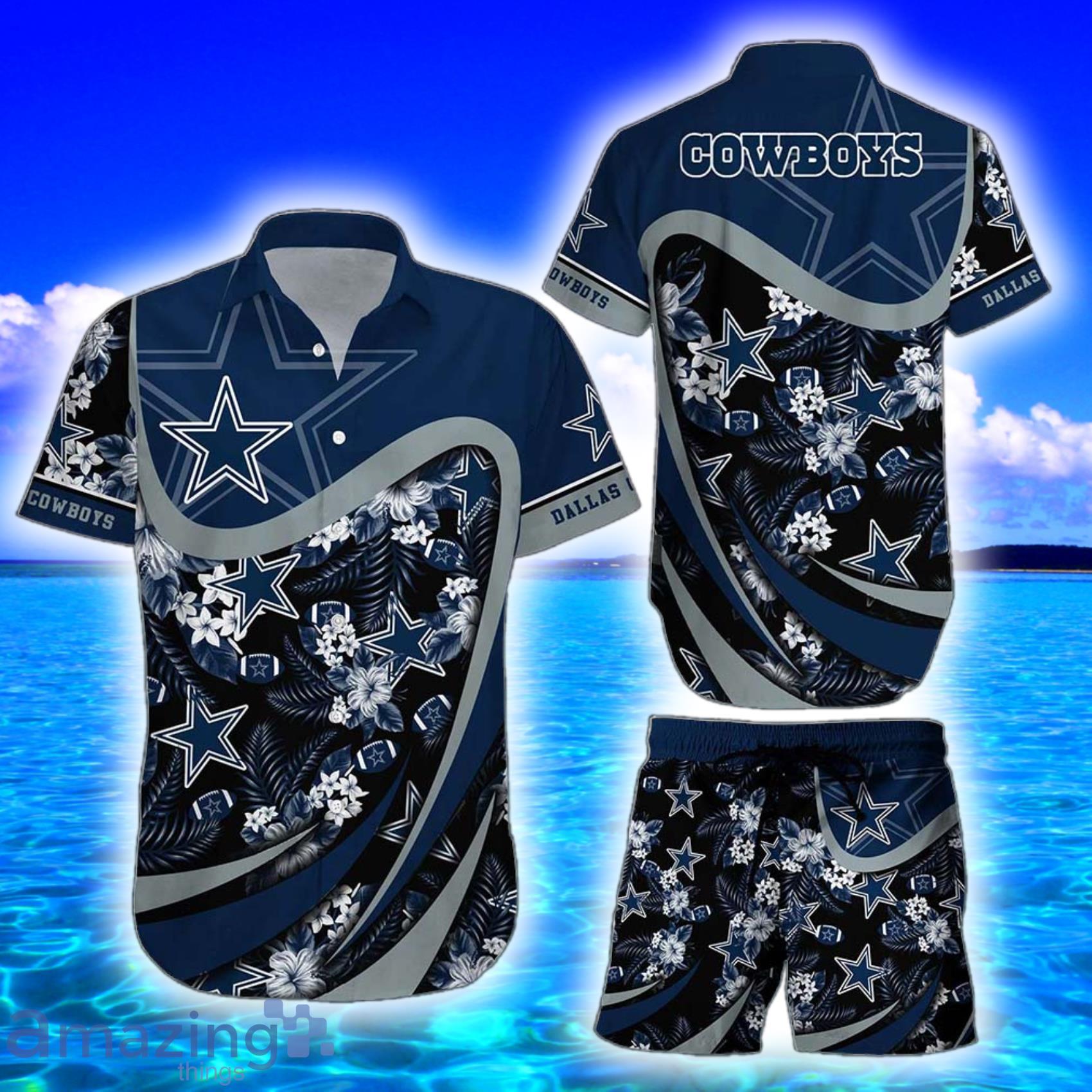 Dallas Cowboys Nfl Tropical Flowers Pattern Amazing Design Hawaiian Shirt And Short Product Photo 1
