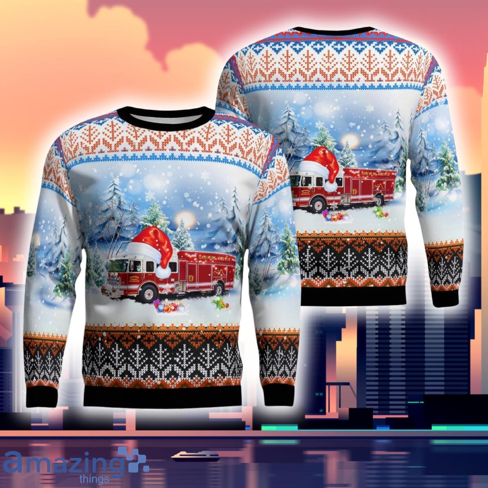Danvers Illinois Danvers Community Fire Protection District 3D Ugly Sweater Product Photo 1