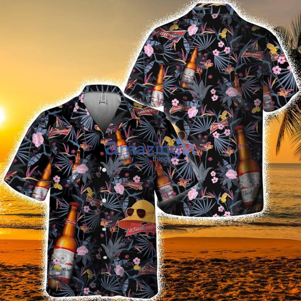 Dark Tropical Budweiser Hawaiian Shirt For Men And Women Product Photo 1