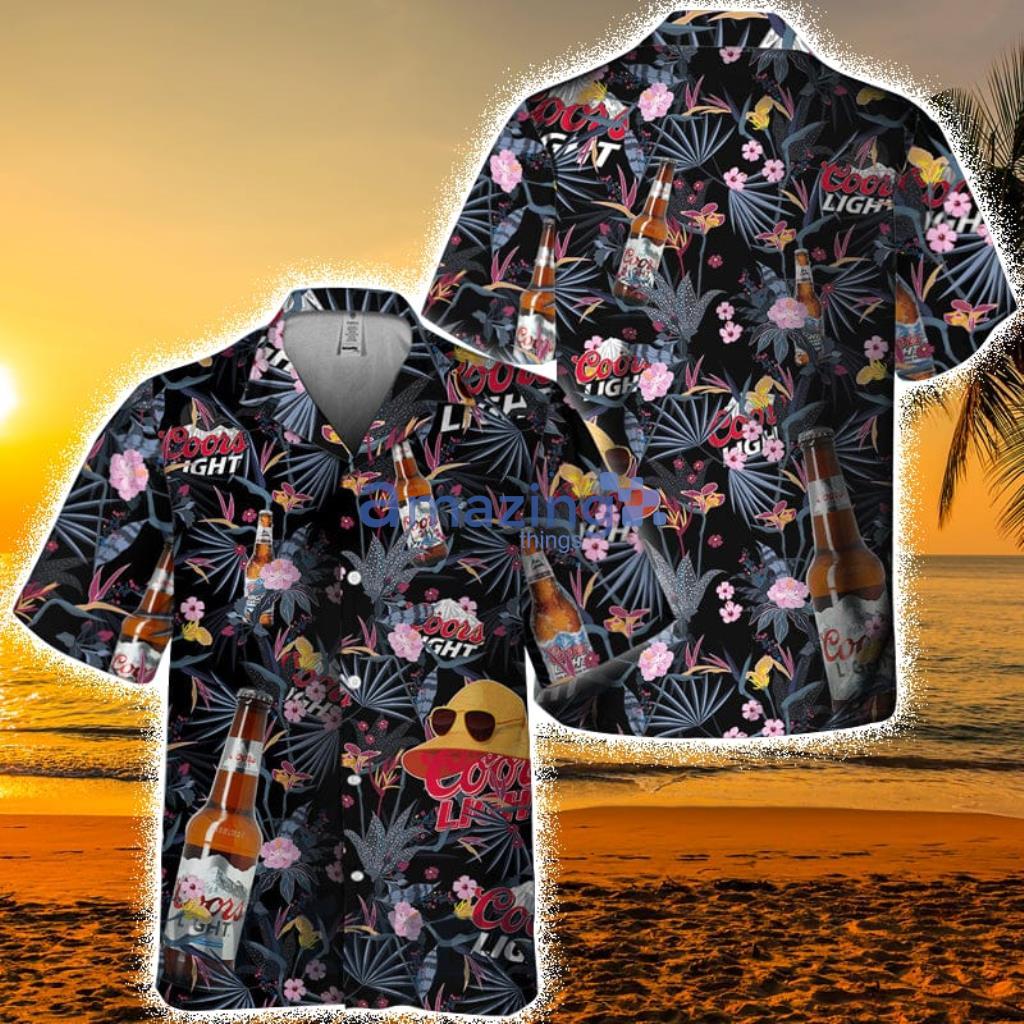 Dark Tropical Coors Light Hawaiian Shirt For Men And Women Product Photo 1
