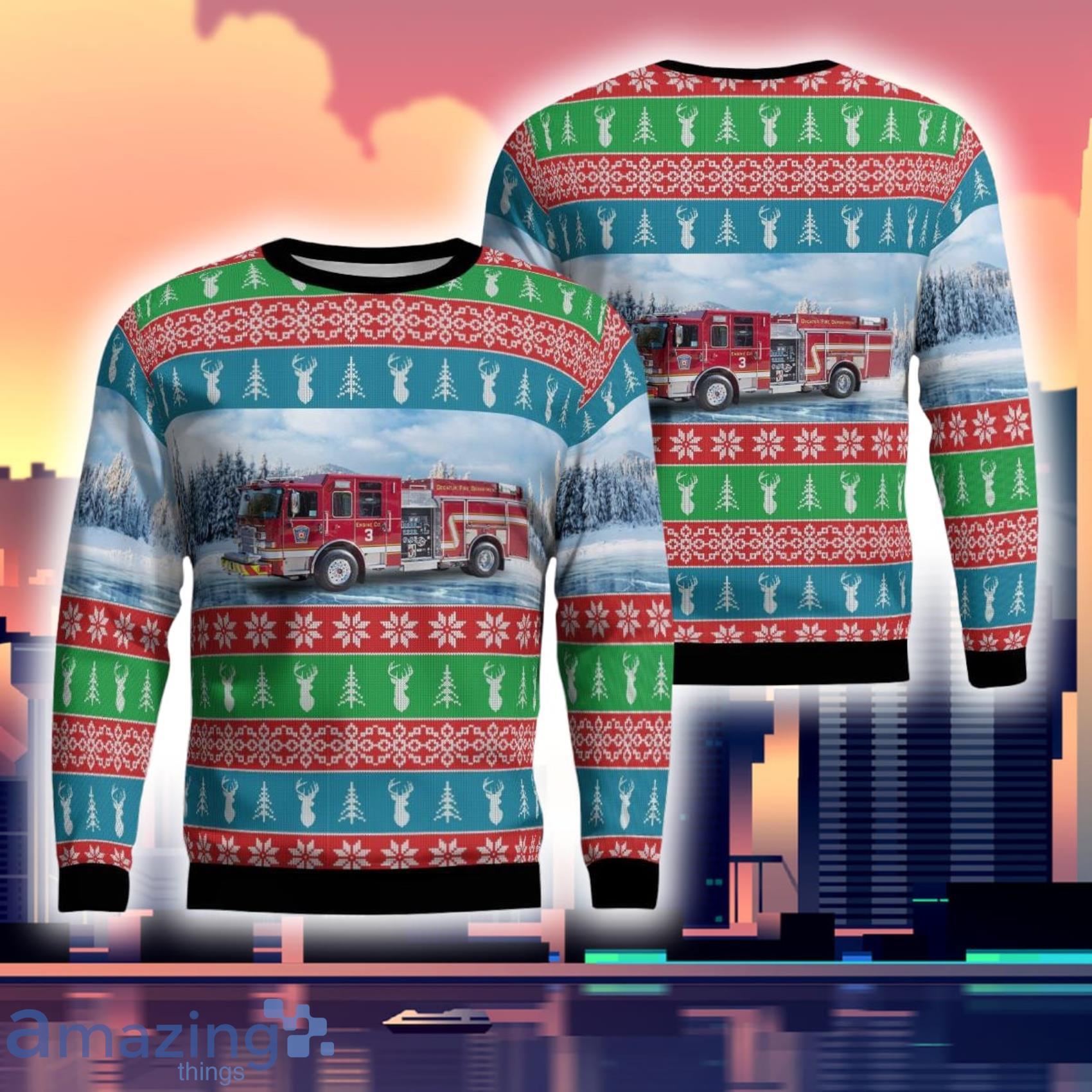 Decatur Illinois Decatur Fire Department  Ugly Sweater Gift For Xmas Product Photo 1