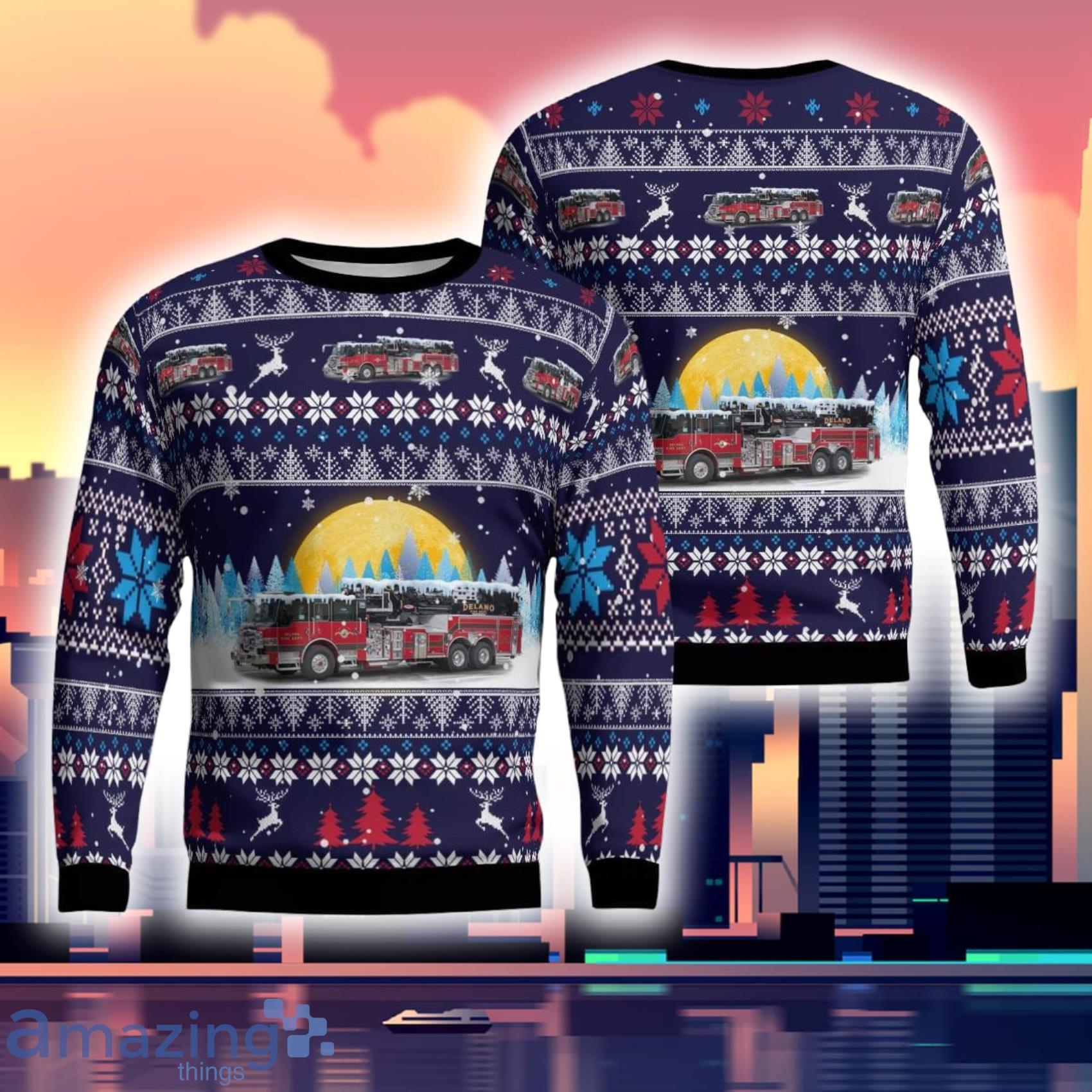 Delano Minnesota Delano Fire Department  Ugly Sweater Gift For Xmas Product Photo 1