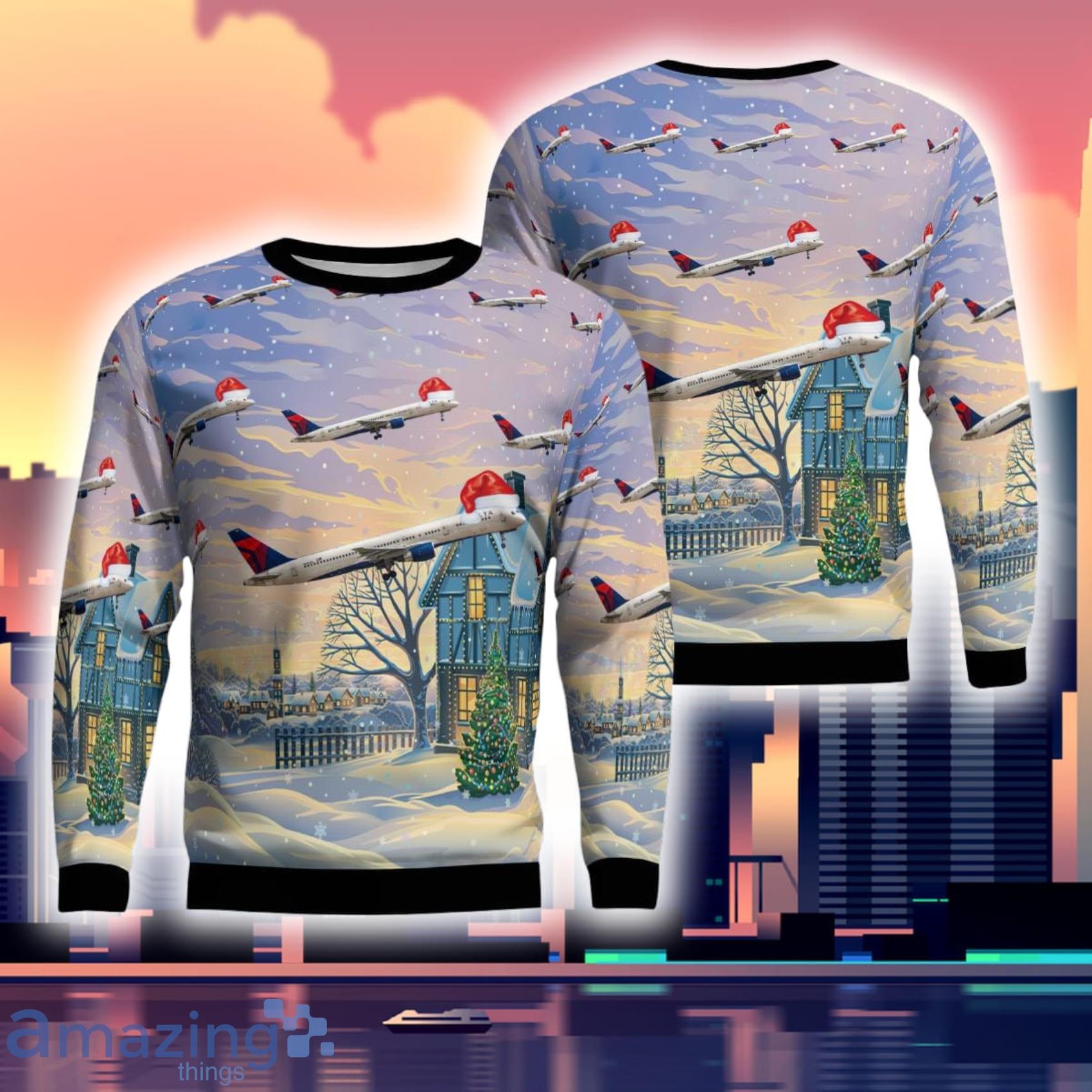 Delta Air Lines Boeing 757-232 Christmas Ugly Sweater Gift For Xmas Product Photo 1