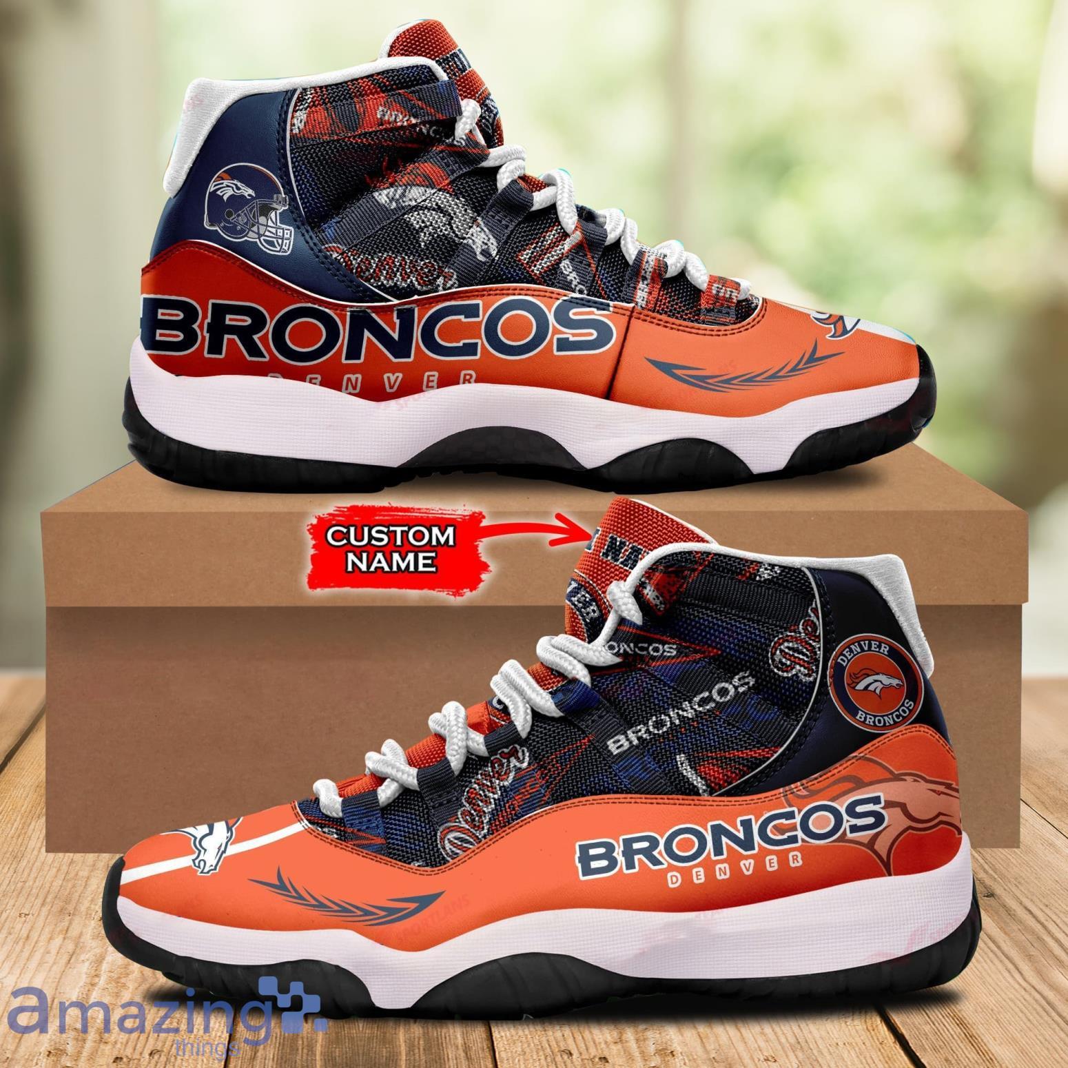 Denver Broncos Custom Name NFL Air Jordan 11 Shoes For Men And Women Sport Team Product Photo 1 Denver Broncos Custom Name NFL Air Jordan 11 Shoes For Men And Women Sport Team Product Photo 1