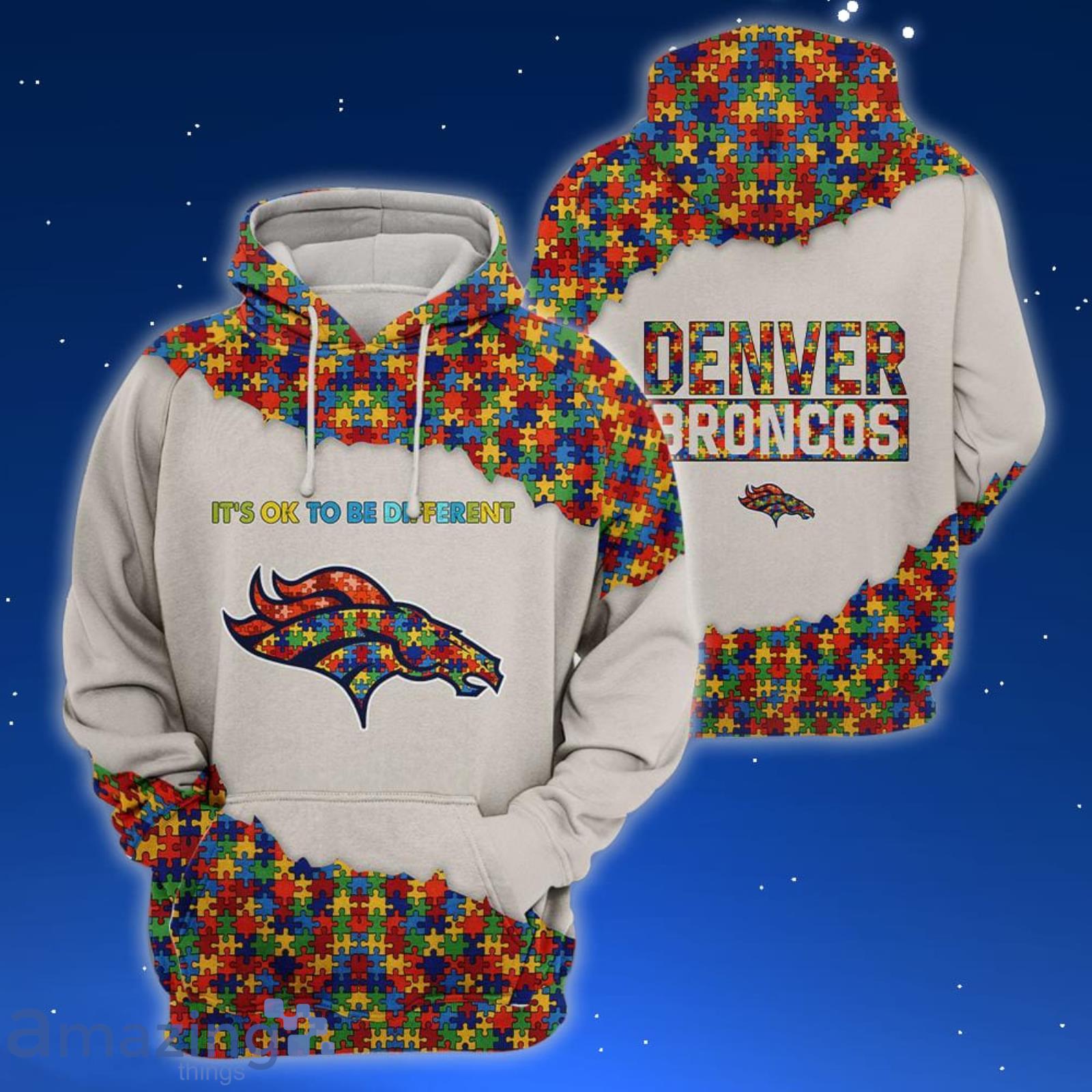 Denver Broncos Autism T-Shirt 3D Hoodie Zip Hoodie Sweatshirt