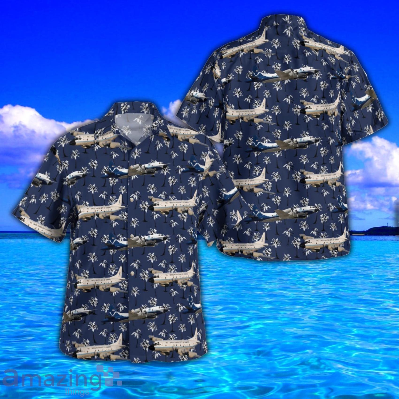 Department of Commerce NOAA Lockheed WP-3D Orion Hawaiian Shirt And Beach Short Product Photo 1