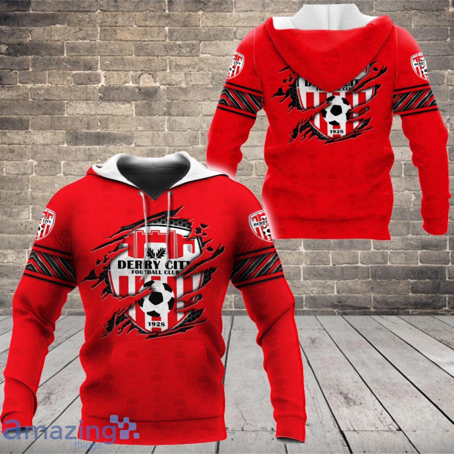 Derry City Football Club 3D All Over Printed Custom Name T-Shirt Sweatshirt Hoodie Bomber Product Photo 1 Derry City Football Club 3D All Over Printed Custom Name T-Shirt Sweatshirt Hoodie Bomber Product Photo 1