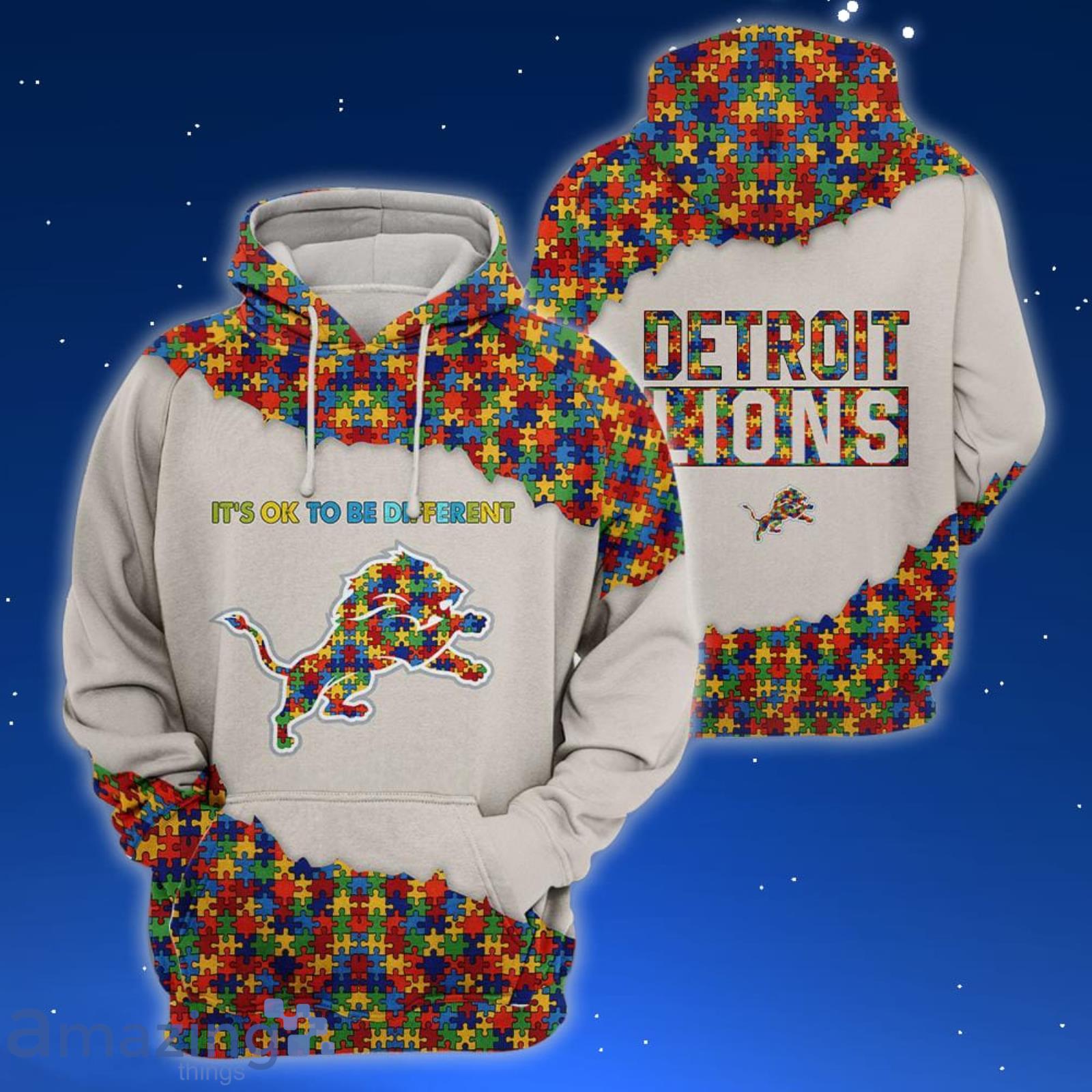 Detroit Lions NFL Autism All Over Printed 3D Shirt For Fans Product Photo 1