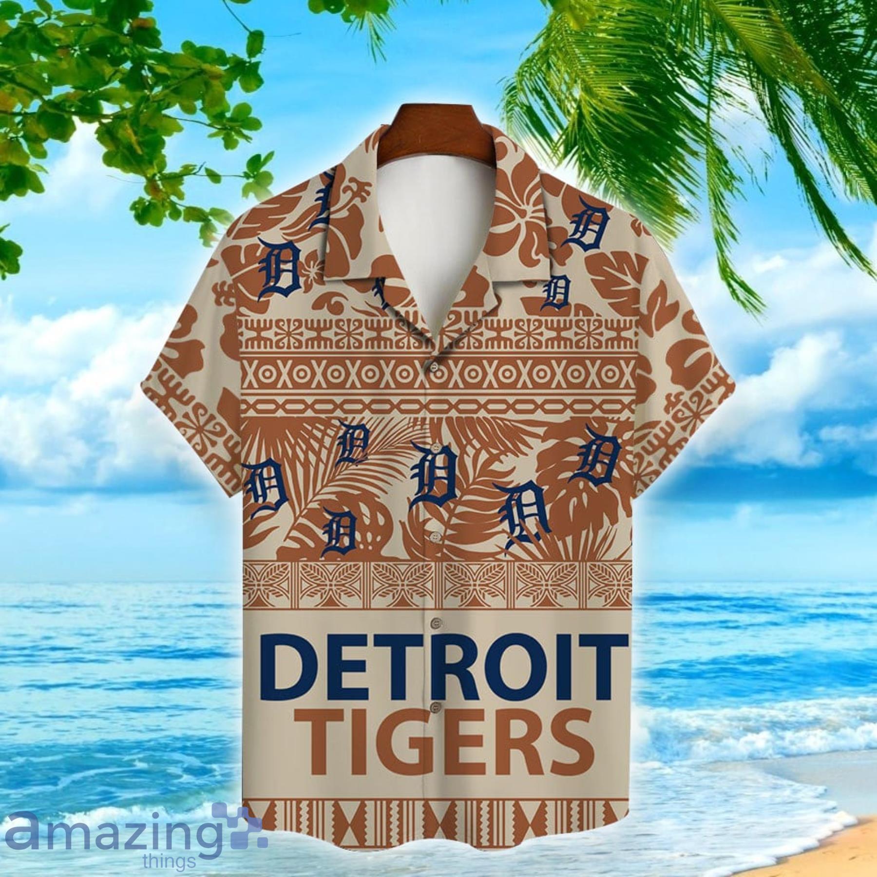 Detroit Tigers Men's Classic Road Jersey T-Shirt by Vintage Detroit Collection