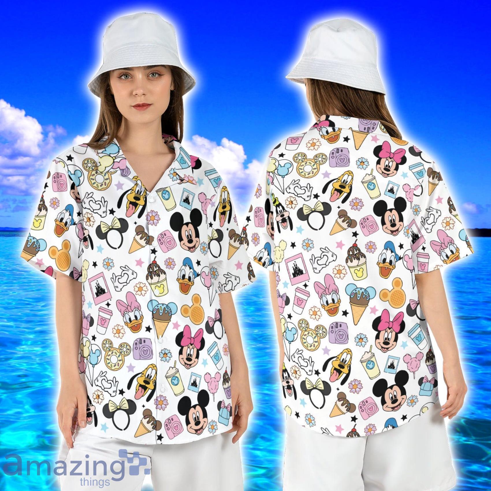 Disneyland Snacks Mickey and Friends Disneyworld Summer Beach Hawaii Hawaiian Shirt Product Photo 1