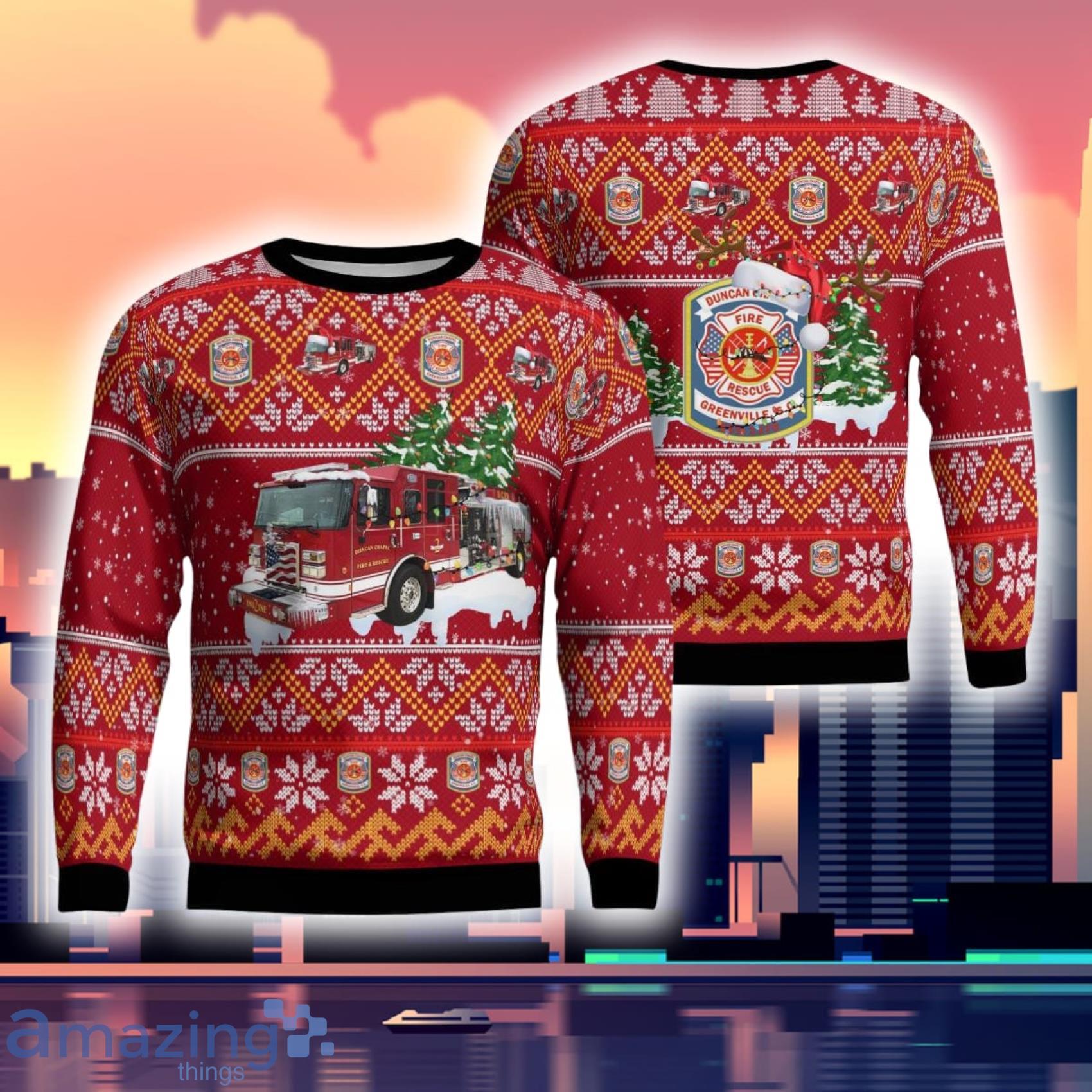 Duncan Chapel Fire District Hawaiian Shirt Christmas 3D Ugly Sweater Product Photo 1