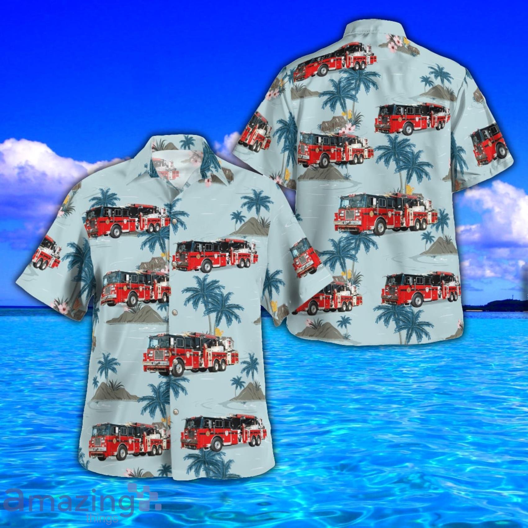 East Quogue, NY Fire Department Tropical Style AOP Short Sleeve Hawaiian Shirt And Beach Short Product Photo 1