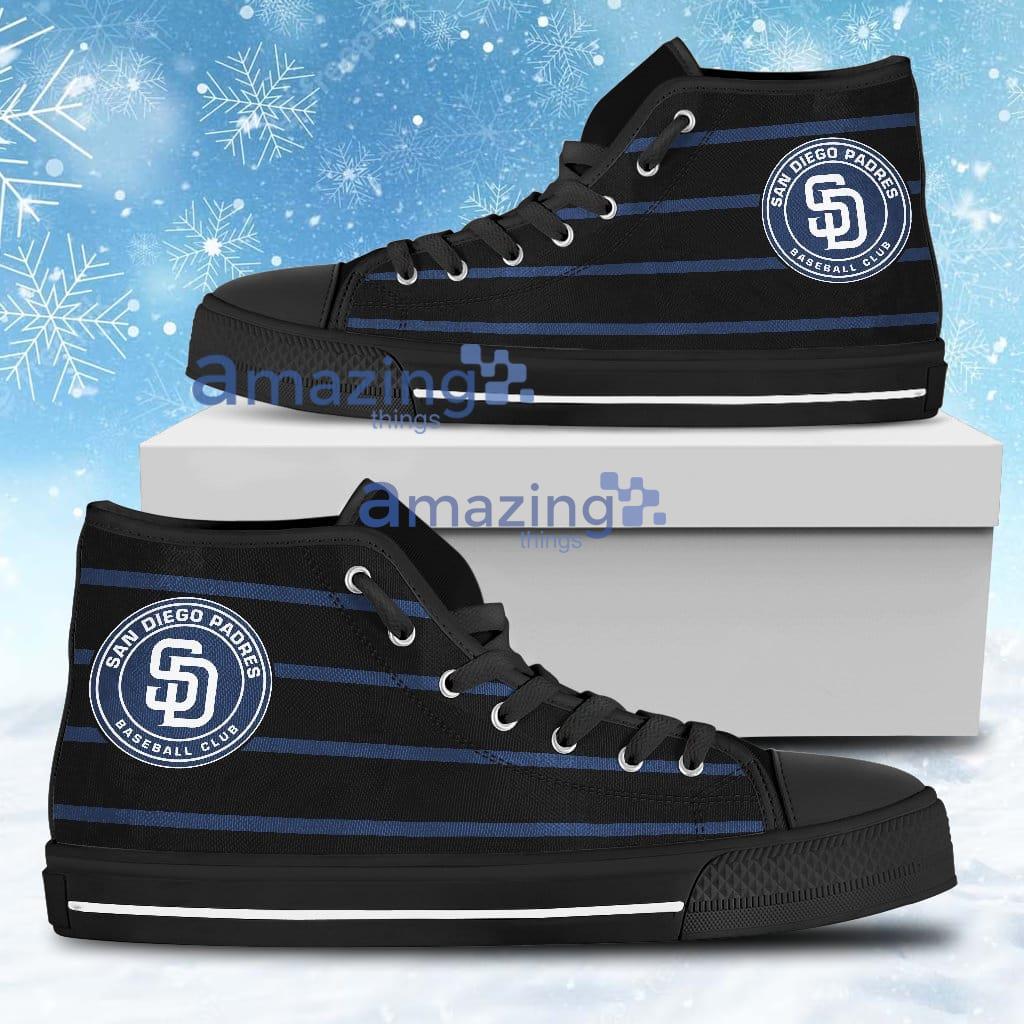 Edge Straight Perfect Circle San Diego Padres High Top Shoes - Edge Straight Perfect Circle San Diego Padres High Top Shoes