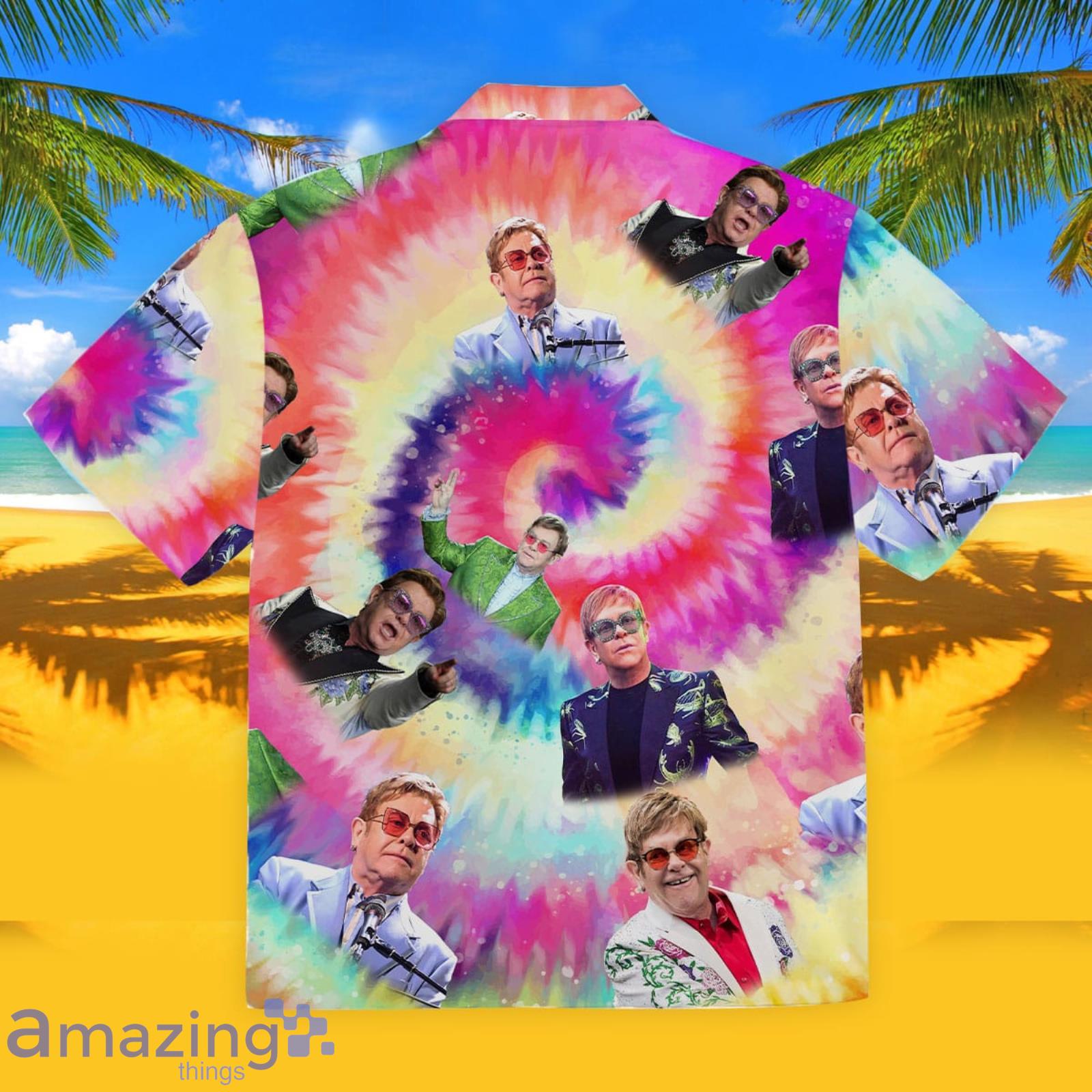 Elton John On Stage Hawaiian Shirt Summer Gift For Men And Women image Elton John On Stage Hawaiian Shirt Summer Gift For Men And Women Product Photo 2