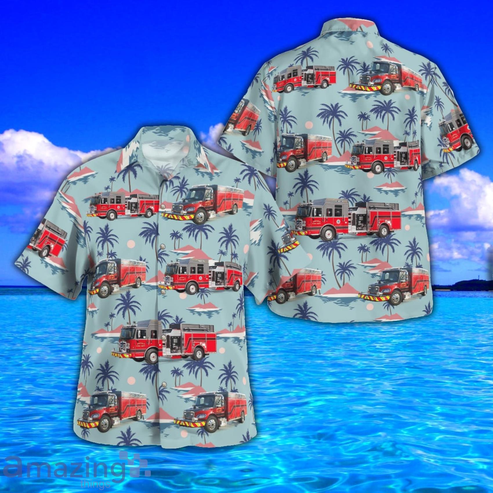 Emporia Kansas Fire Department Tropical Style AOP Short Sleeve Hawaiian Shirt And Beach Short Product Photo 1