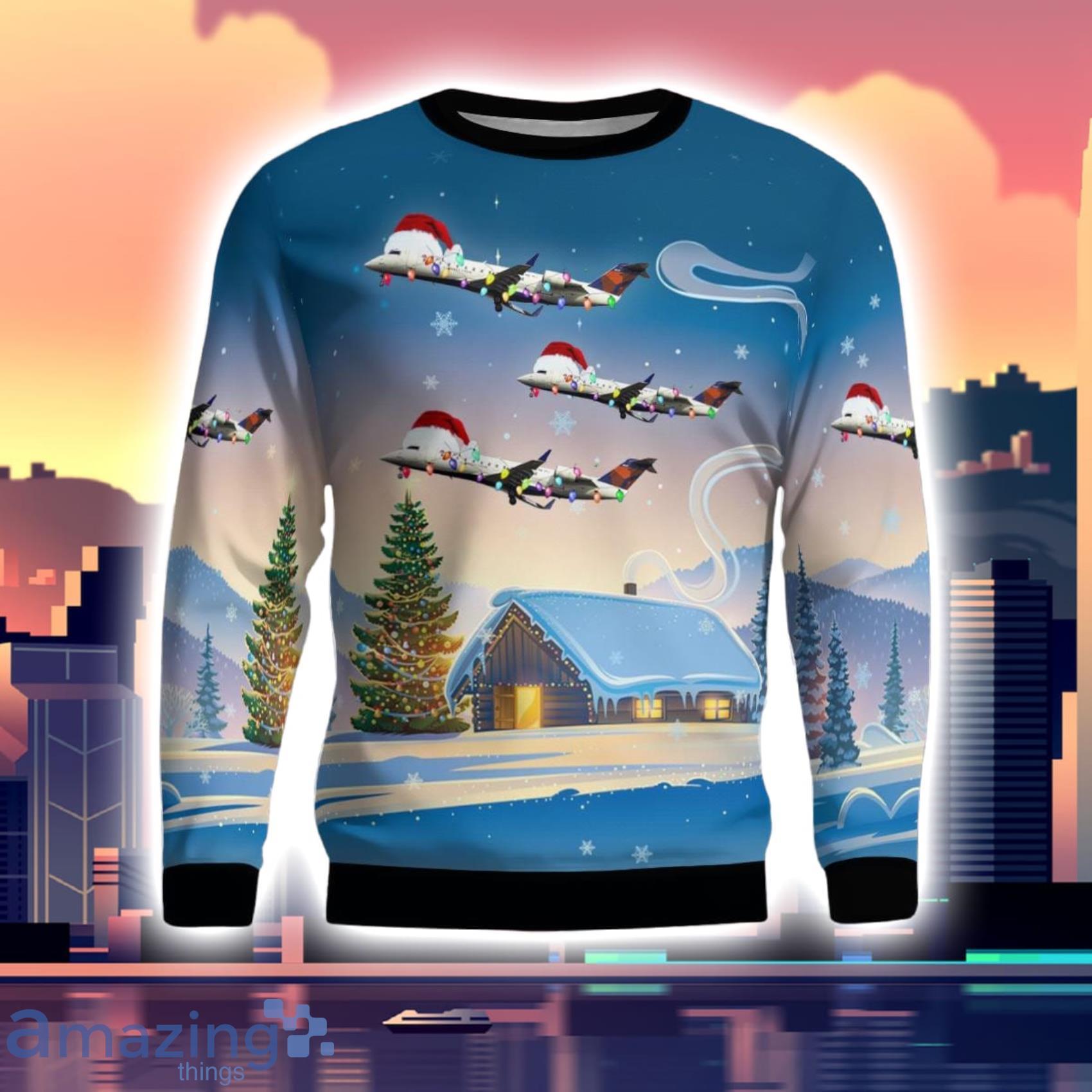 Endeavor Air Bombardier Crj 200er Christmas Ugly Sweater For Men And Women image Endeavor Air Bombardier Crj-200er Christmas Ugly Sweater For Men And Women Product Photo 2