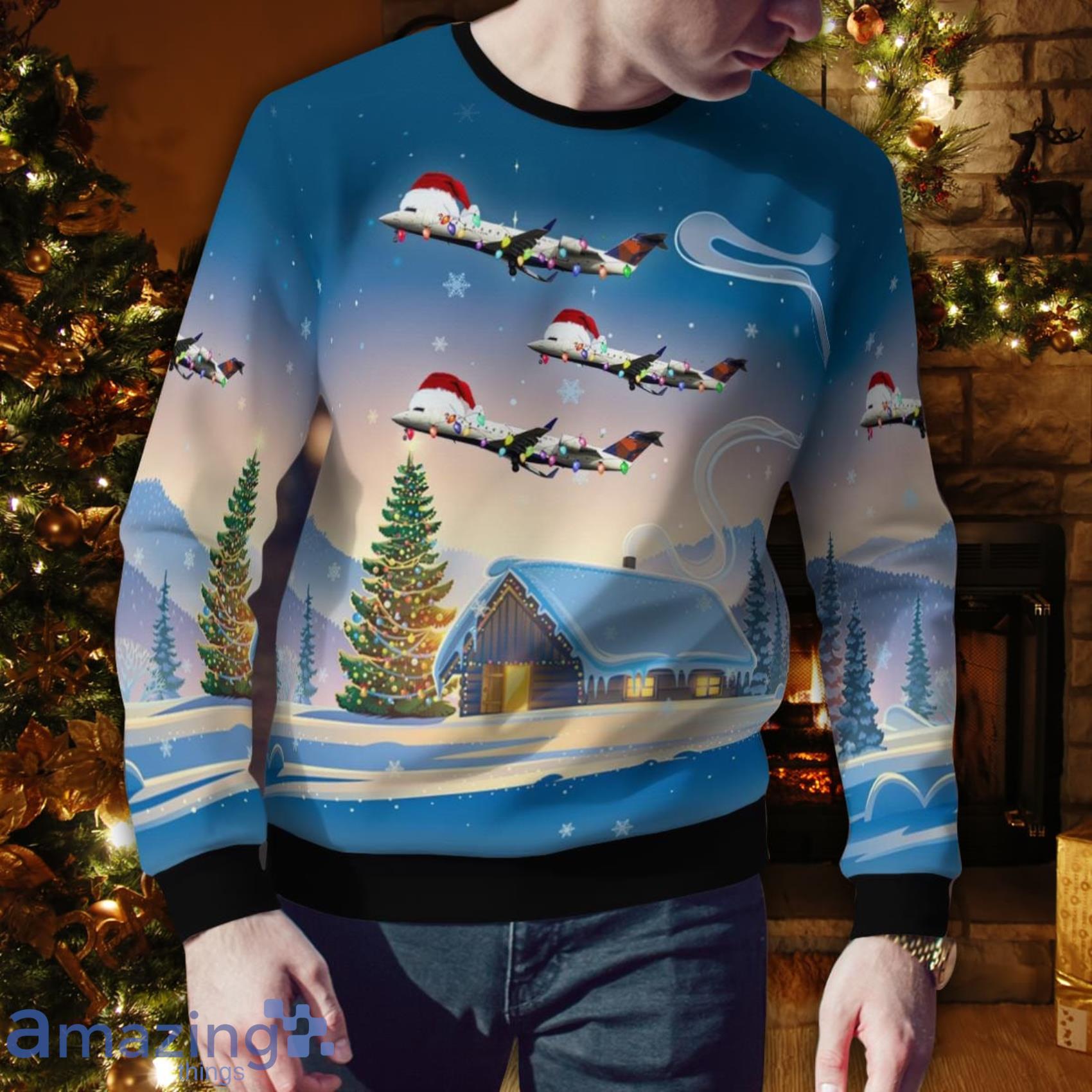 Endeavor Air Bombardier Crj 200er Christmas Ugly Sweater For Men And Women image Endeavor Air Bombardier Crj-200er Christmas Ugly Sweater For Men And Women Product Photo 4
