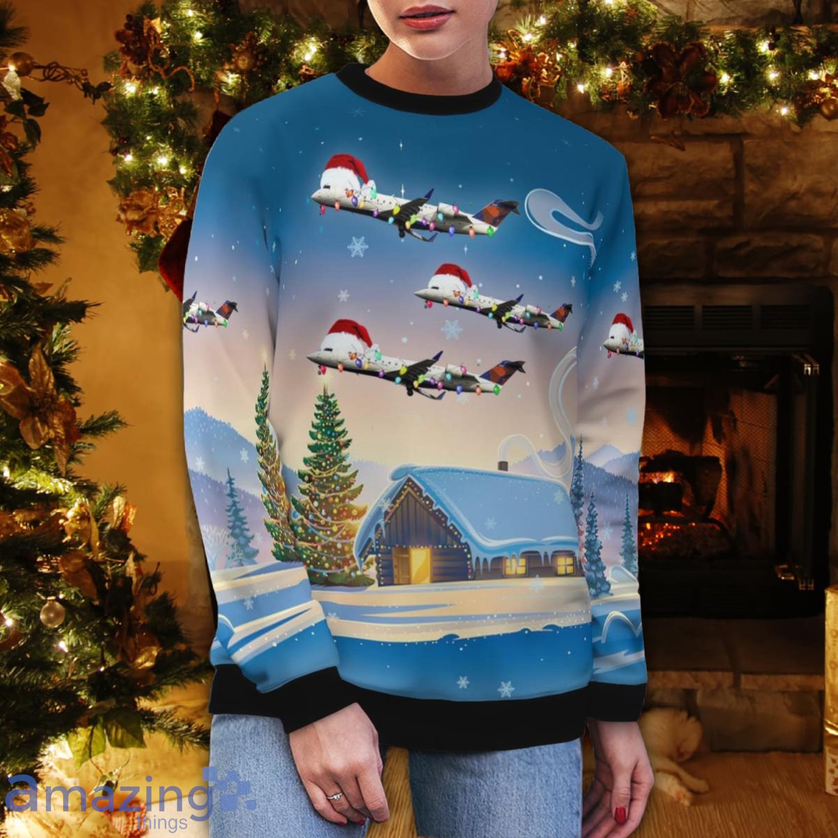 Endeavor Air Bombardier Crj 200er Christmas Ugly Sweater For Men And Women image Endeavor Air Bombardier Crj-200er Christmas Ugly Sweater For Men And Women Product Photo 5