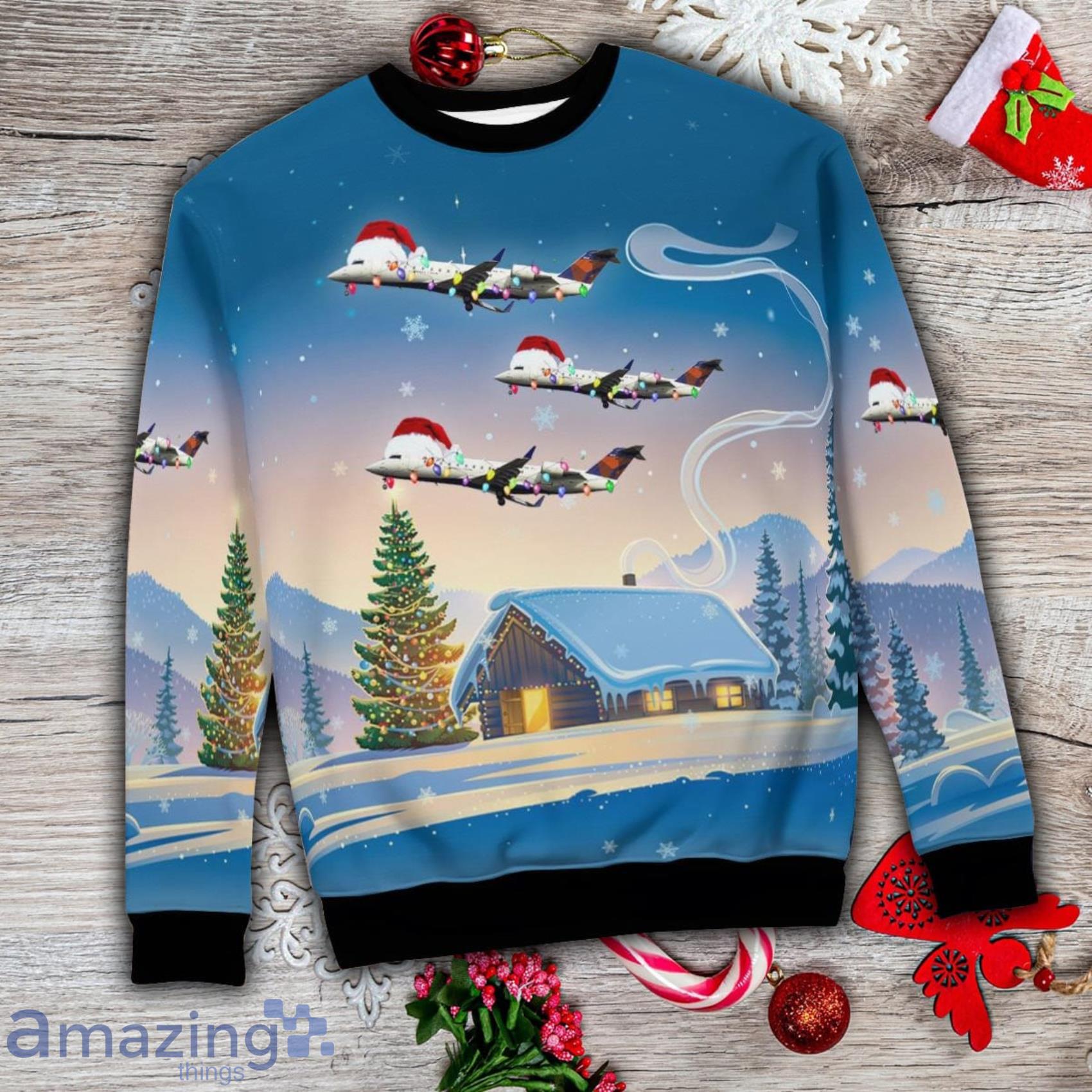 Endeavor Air Bombardier Crj 200er Christmas Ugly Sweater For Men And Women image Endeavor Air Bombardier Crj-200er Christmas Ugly Sweater For Men And Women Product Photo 6