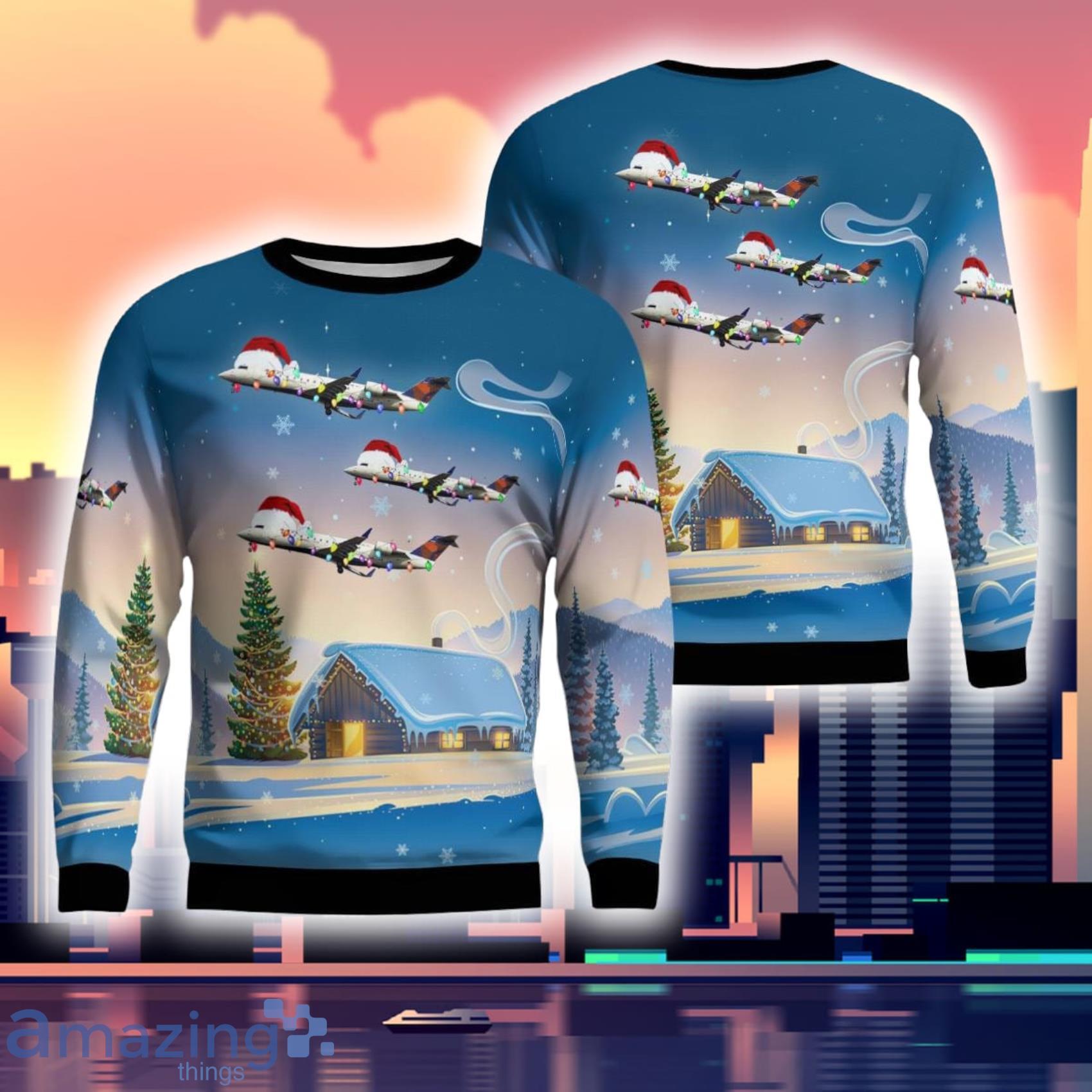 Endeavor Air Bombardier Crj-200er Christmas Ugly Sweater For Men And Women Product Photo 1