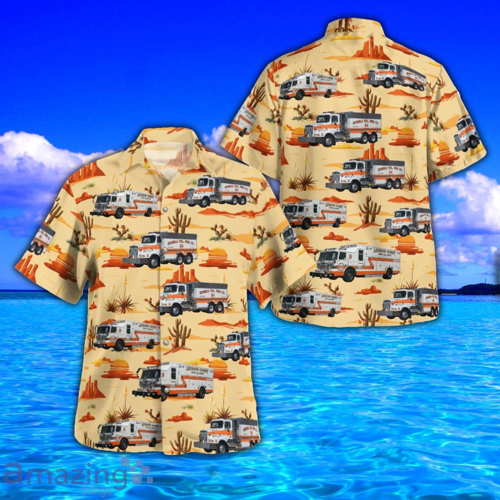 Eureka Volunteer Fire Department AOP Aloha Tropical Style Hawaiian Shirt And Beach Short Product Photo 1