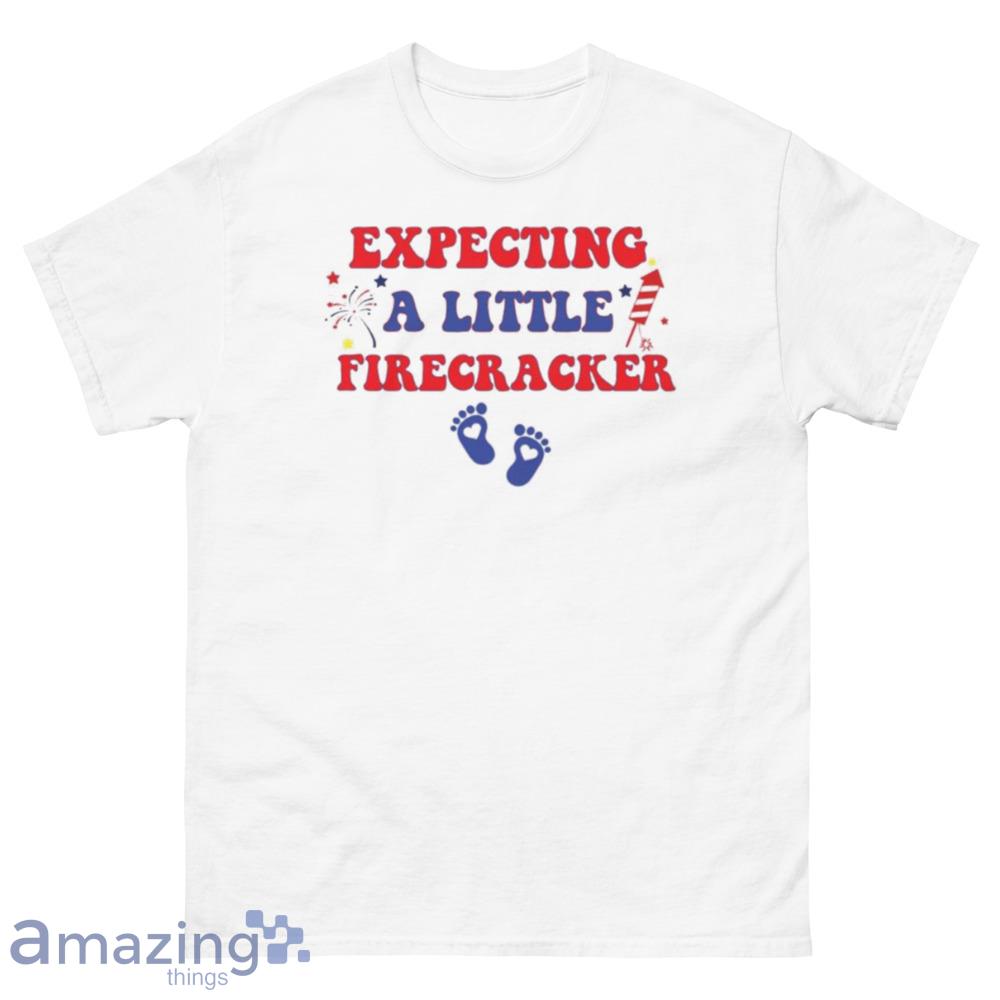Expecting a Little Firecracker T-Shirt, 4th Of July Shirt, Patriotic Shirt, Pregnancy Announcement, Mom To Be - 500 Men’s Classic Tee Gildan