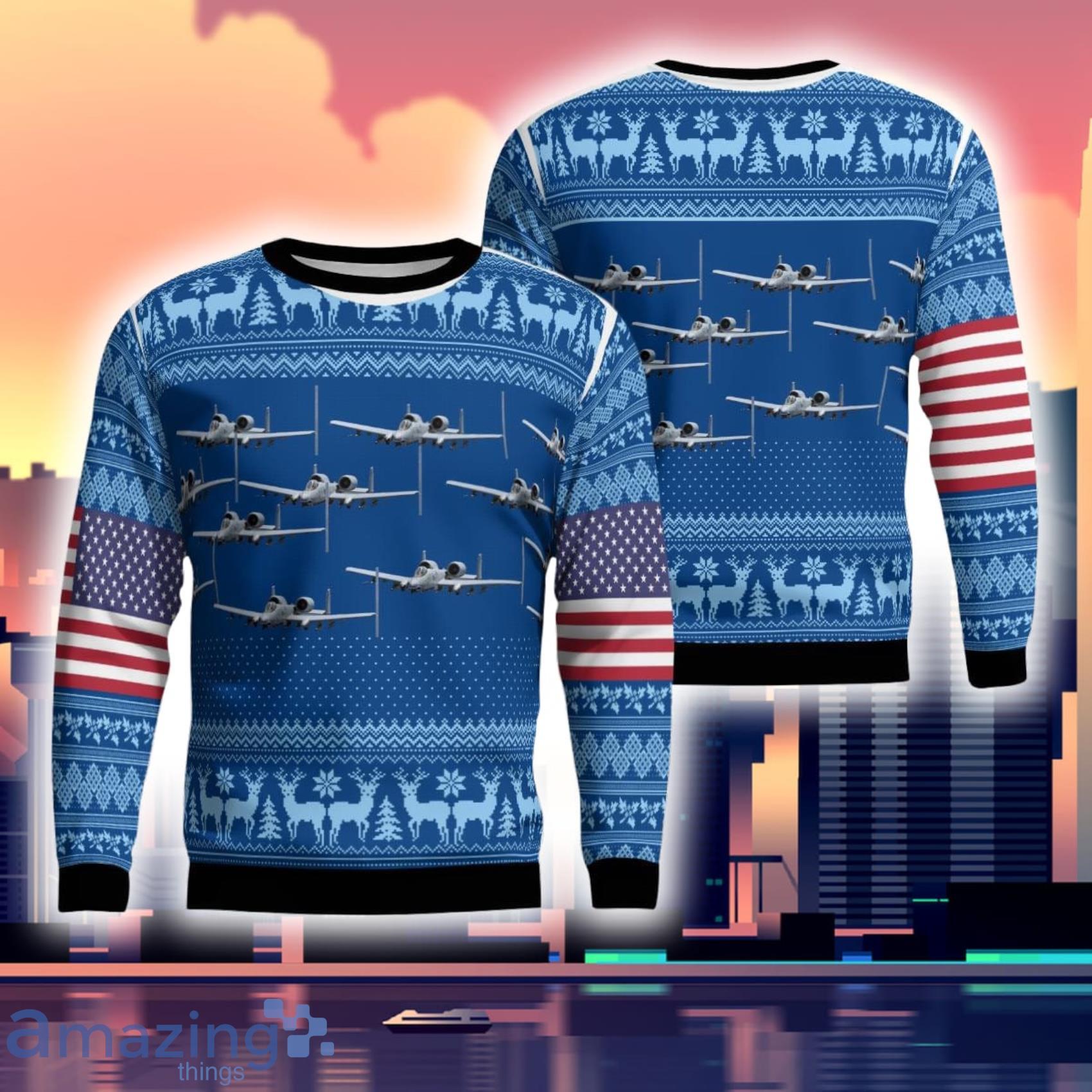 Fairchild Republic A-10 Thunderbolt Ii Christmas Ugly Sweater Gift For Xmas Product Photo 1