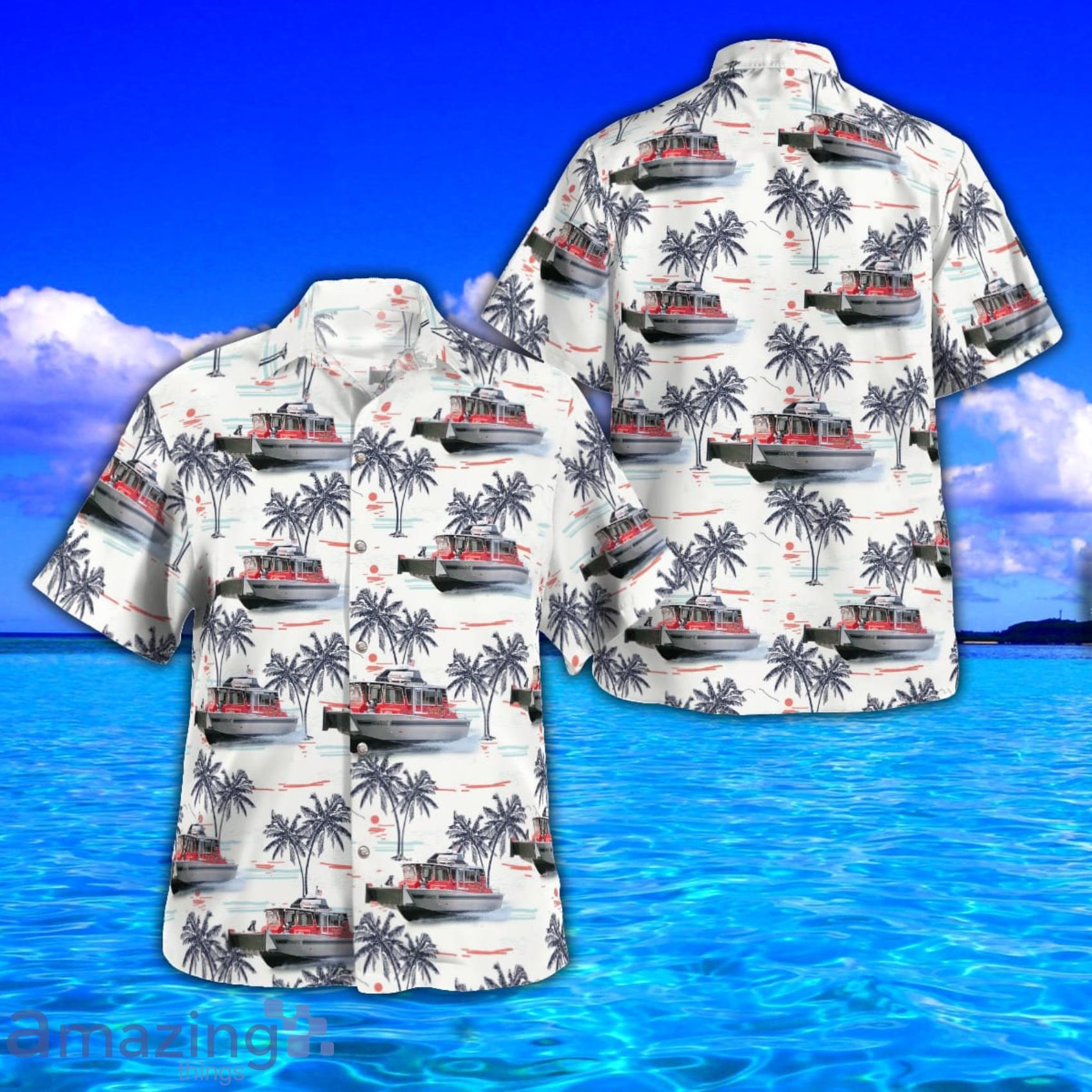 Fall River Fire Department Tropical Style AOP Short Sleeve Hawaiian Shirt And Beach Short Product Photo 1