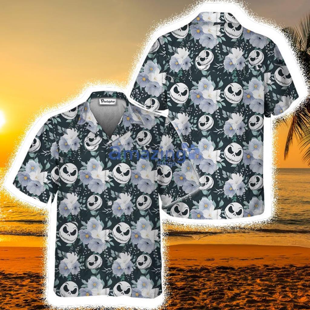 Floral Jack Skellington Hawaii Shirt For Men And Women Product Photo 1