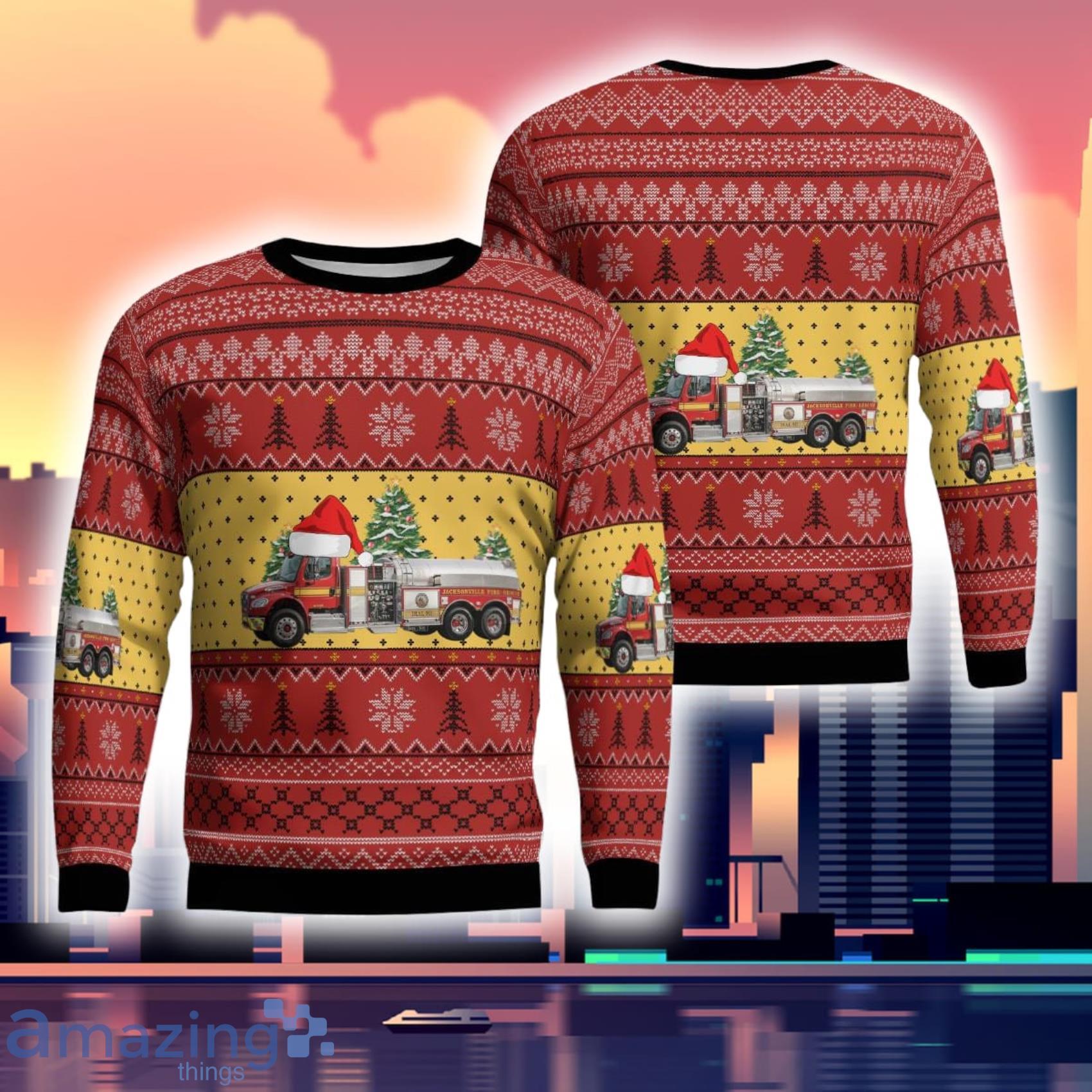 Florida Jacksonville Fire And Rescue Department Ugly Sweater Gift For Xmas Product Photo 1
