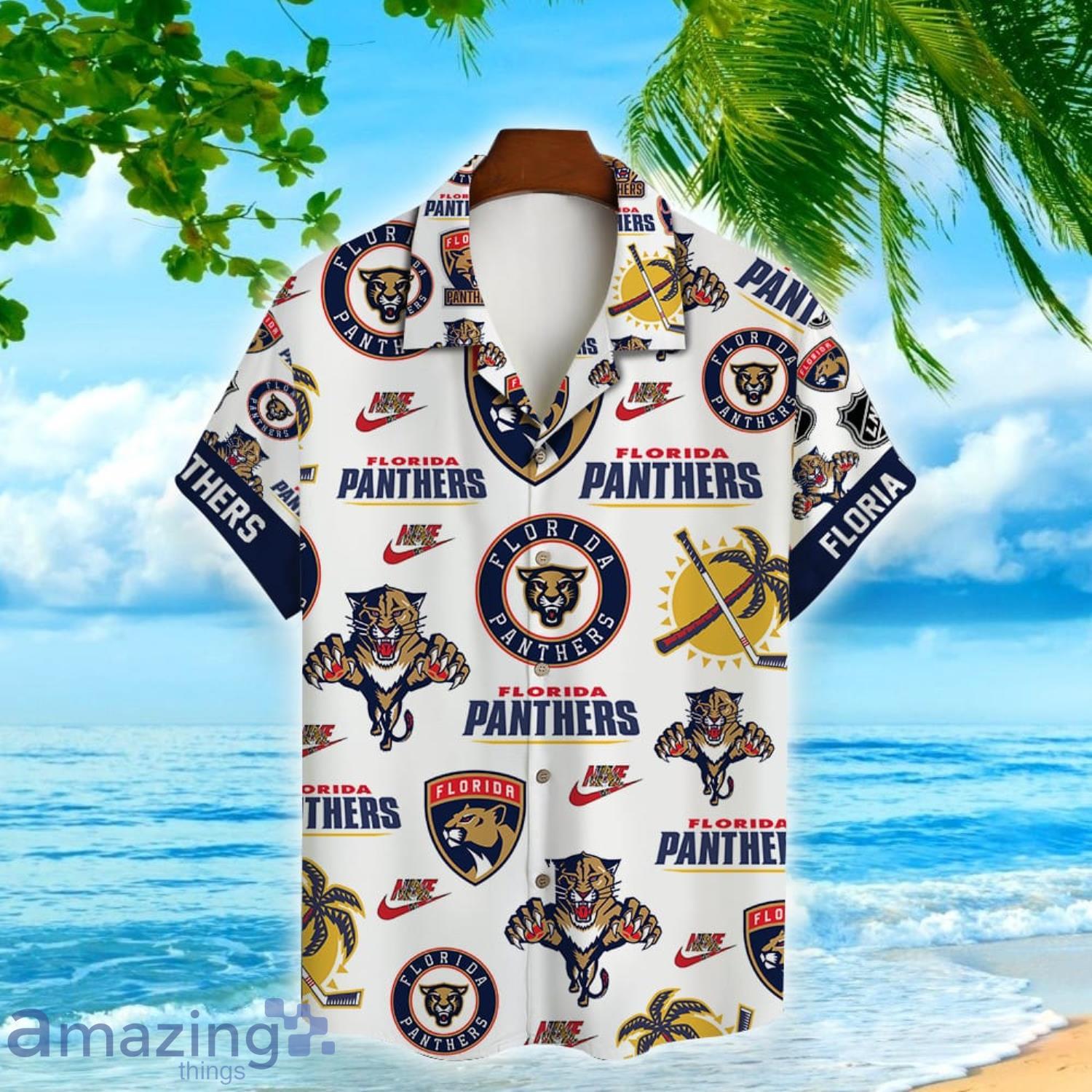 Custom Name And Number Florida Panthers First Time Short Sleeve 3D Hawaiian  Shirt Summer Gift