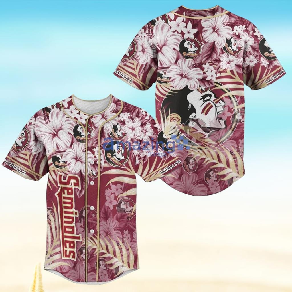 Florida State Seminoles Flower MLB Baseball Jersey Shirt Product Photo 1
