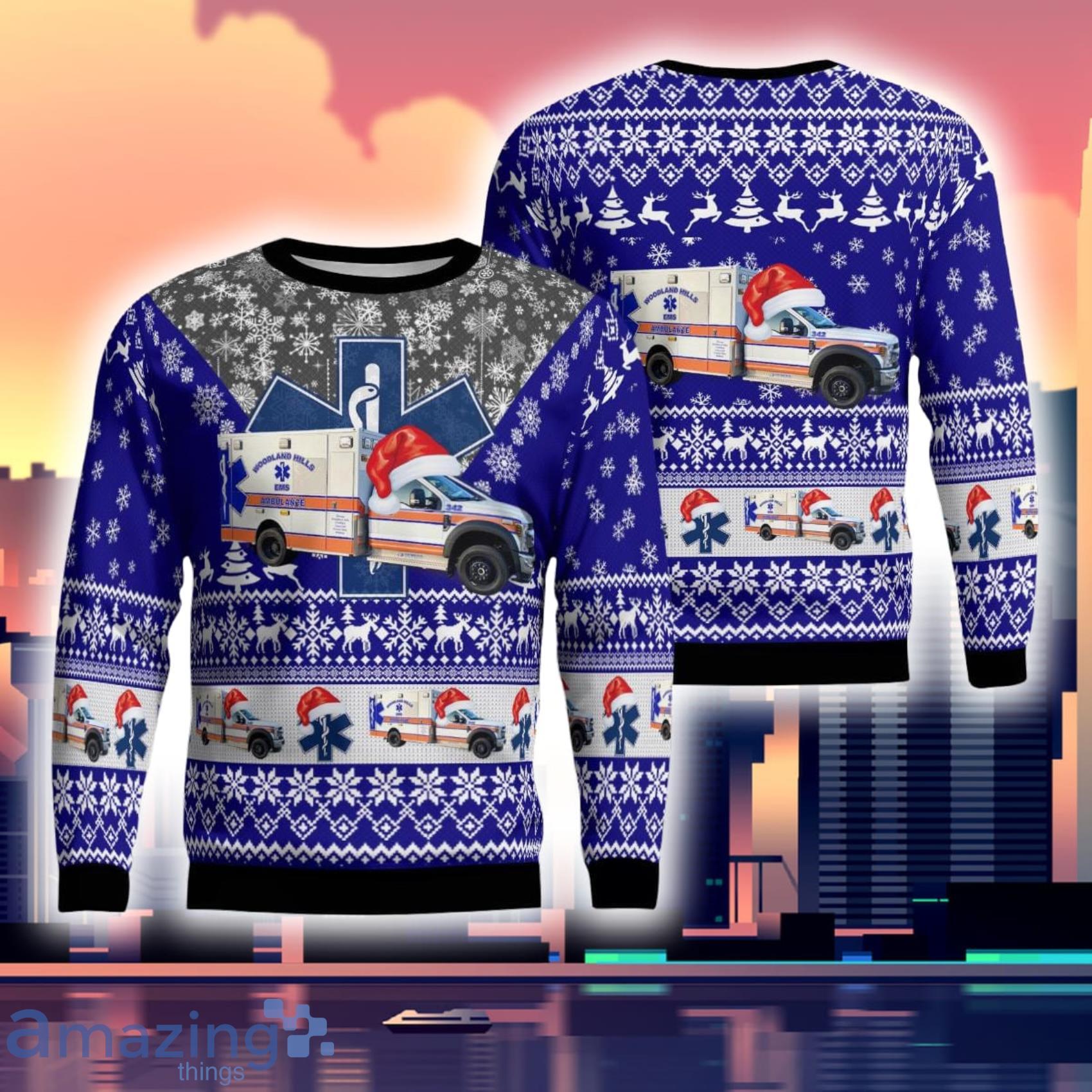 Forest Hills Pennsylvania Woodland Hills Ems 3D Ugly Sweater Product Photo 1
