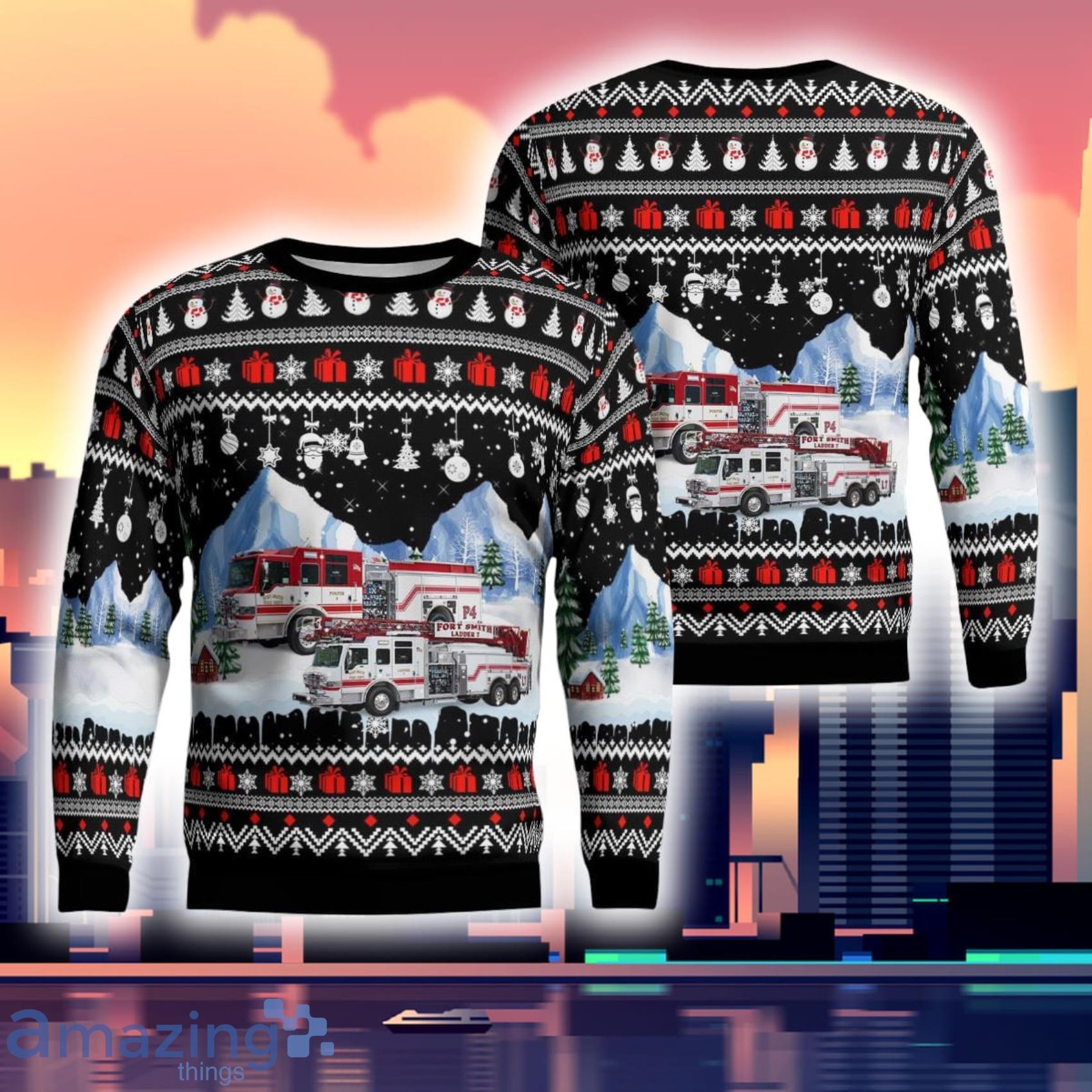 Fort Smith Arkansas Fort Smith Fire Department 3D Ugly Sweater Product Photo 1