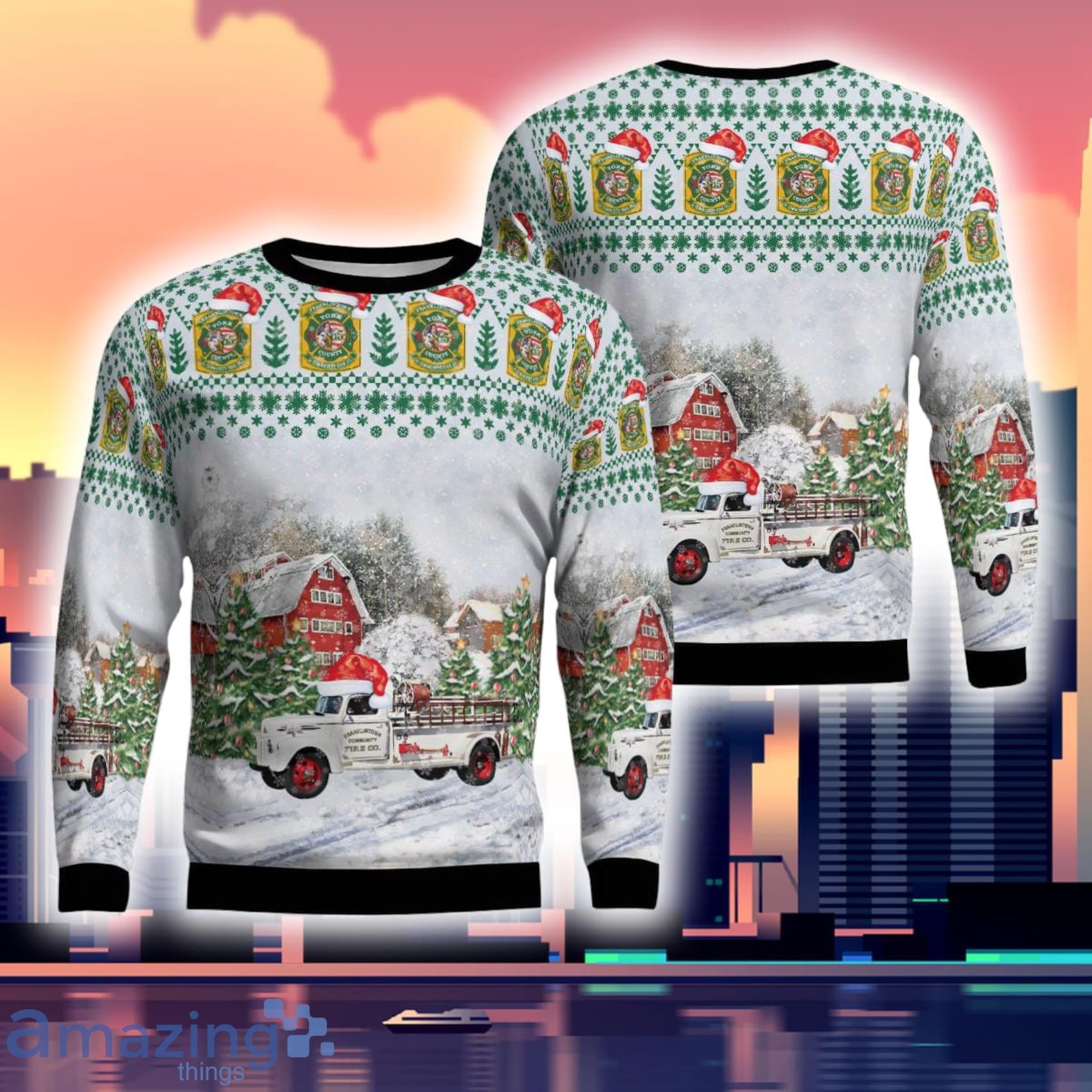 Franklintown York County Pennsylvania Franklintown Community Fire Co Christmas Ugly Sweater Gift For Xmas Product Photo 1