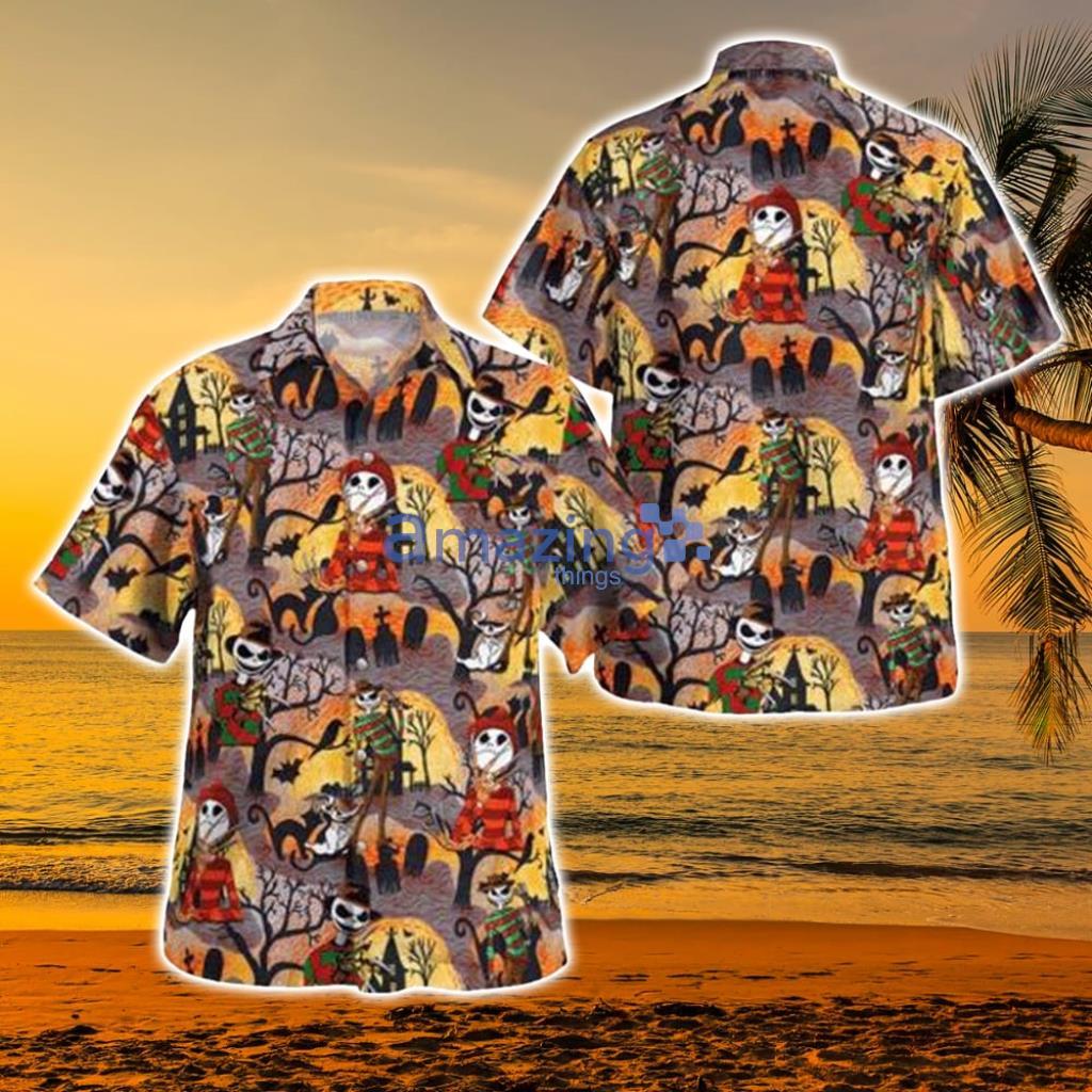 Freddy Krueger Jack Skelington Halloween Hawaiian Shirt Product Photo 1