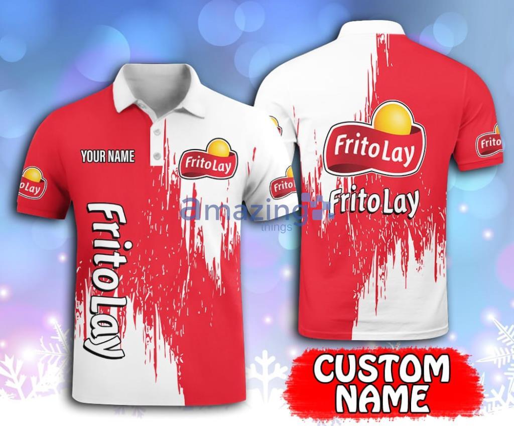 Frito-Lay White And Red Custom Name Polo Shirt Gift For Fans Product Photo 1