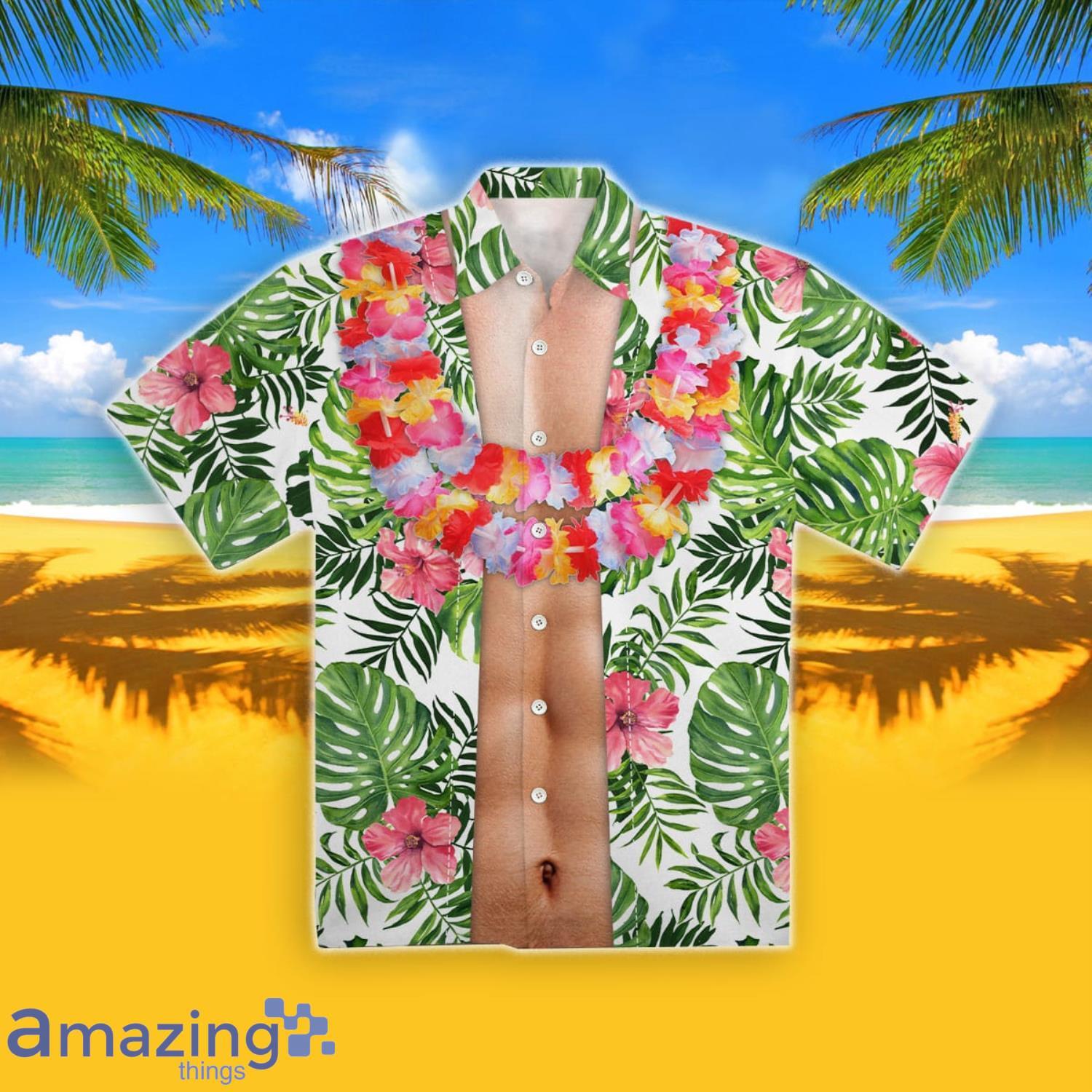 Funny Aloha Tropical Flowers Costume Men Hawaiian Shirt Aloha