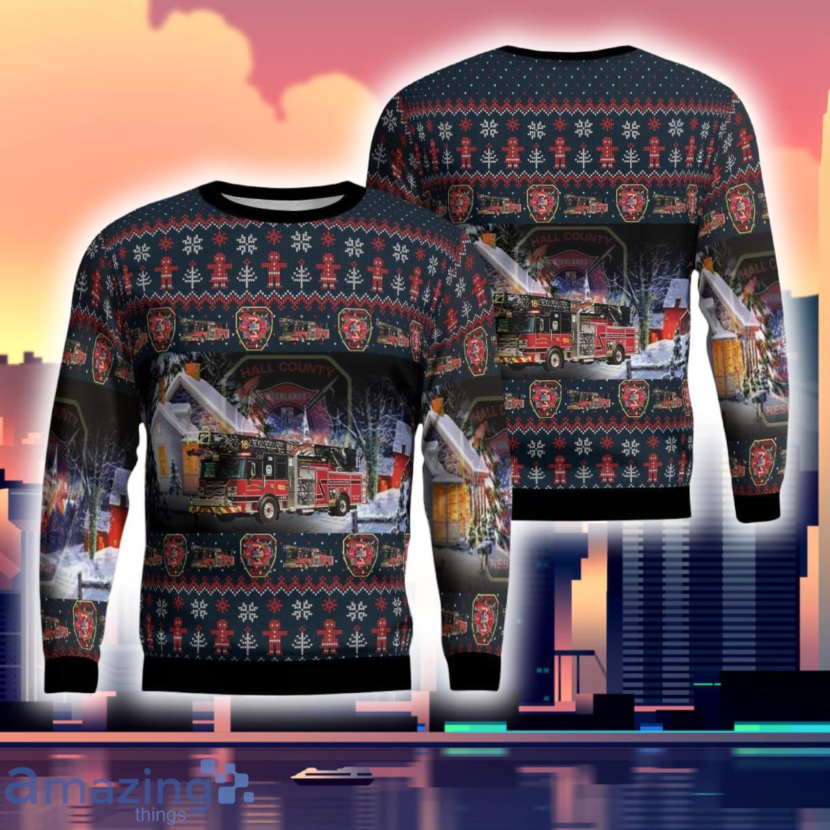 Gainesville Georgia Hall County Fire Services Full Print Ugly Sweater For Men And Women Product Photo 1