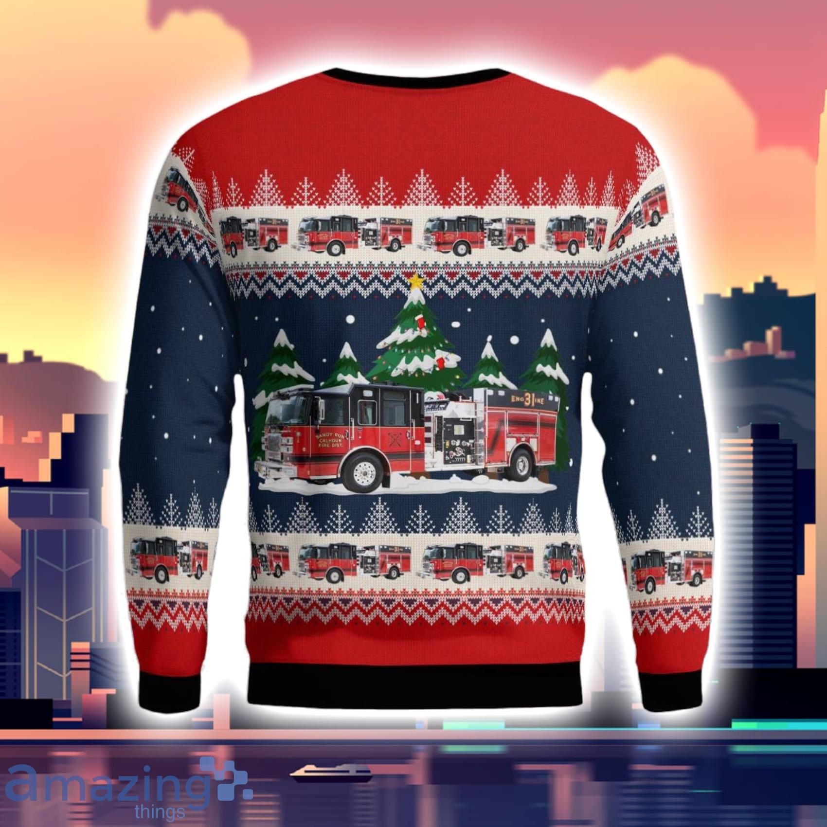 Gaston South Carolina Sandy Run Calhoun County Fire District Full Print Ugly Sweater For Men And Women image Gaston South Carolina Sandy Run- Calhoun County Fire District Full Print Ugly Sweater For Men And Women Product Photo 3