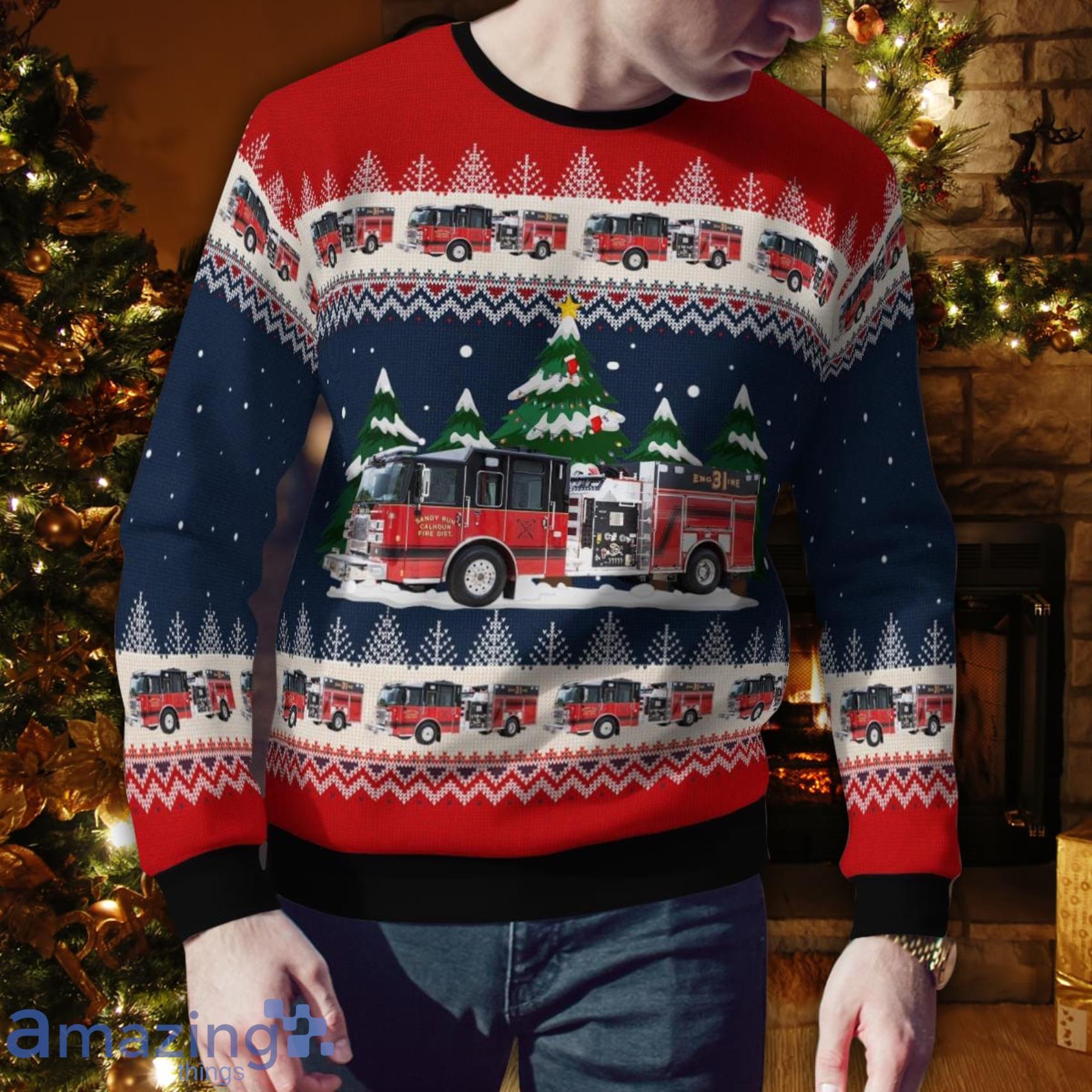 Gaston South Carolina Sandy Run Calhoun County Fire District Full Print Ugly Sweater For Men And Women image Gaston South Carolina Sandy Run- Calhoun County Fire District Full Print Ugly Sweater For Men And Women Product Photo 4