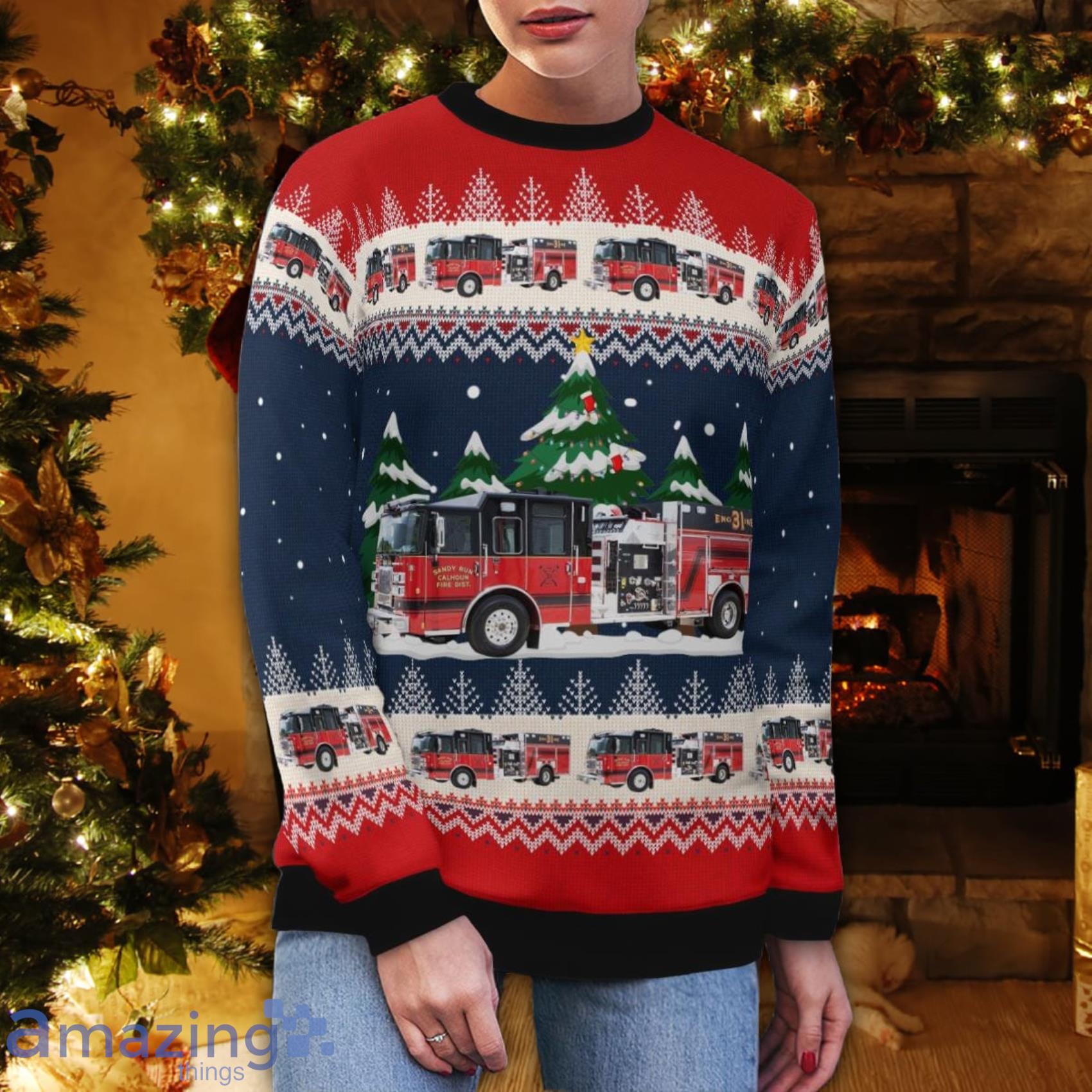 Gaston South Carolina Sandy Run Calhoun County Fire District Full Print Ugly Sweater For Men And Women image Gaston South Carolina Sandy Run- Calhoun County Fire District Full Print Ugly Sweater For Men And Women Product Photo 5