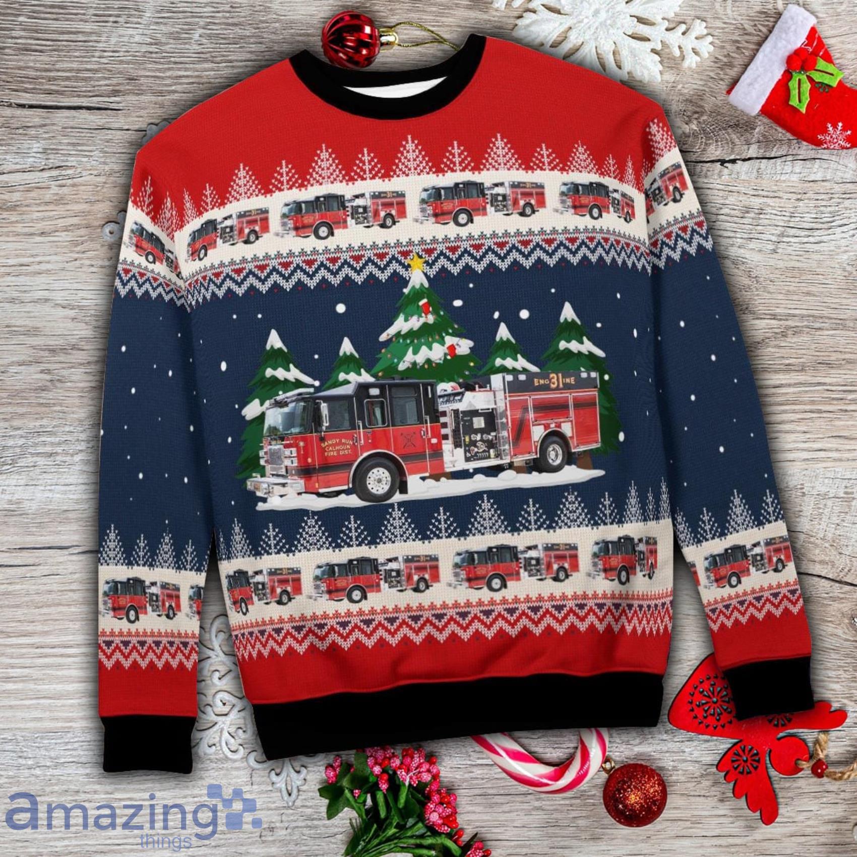 Gaston South Carolina Sandy Run Calhoun County Fire District Full Print Ugly Sweater For Men And Women image Gaston South Carolina Sandy Run- Calhoun County Fire District Full Print Ugly Sweater For Men And Women Product Photo 6