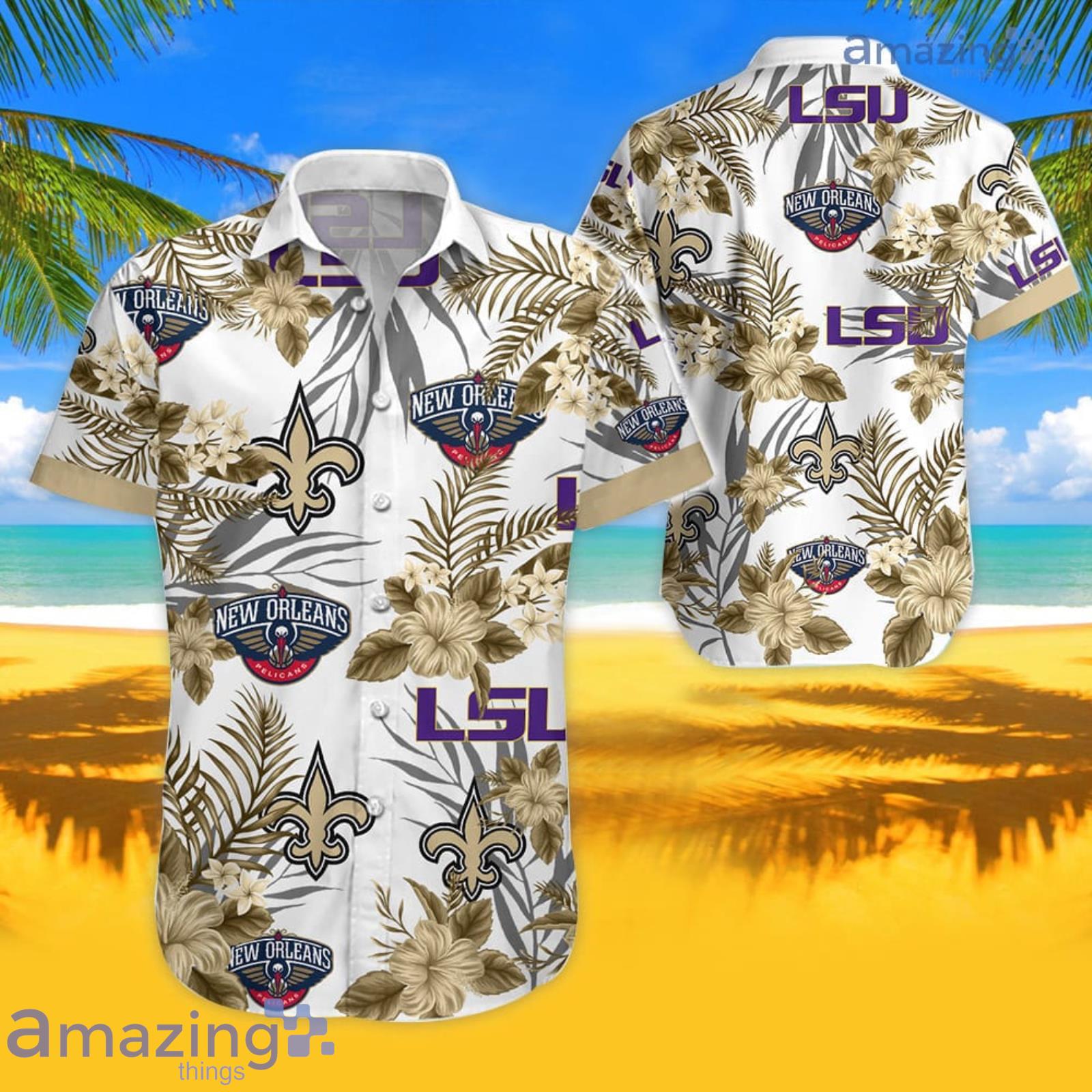 Gold Style Louisiana Tropical Hawaiian Shirt For Men And Women Product Photo 1