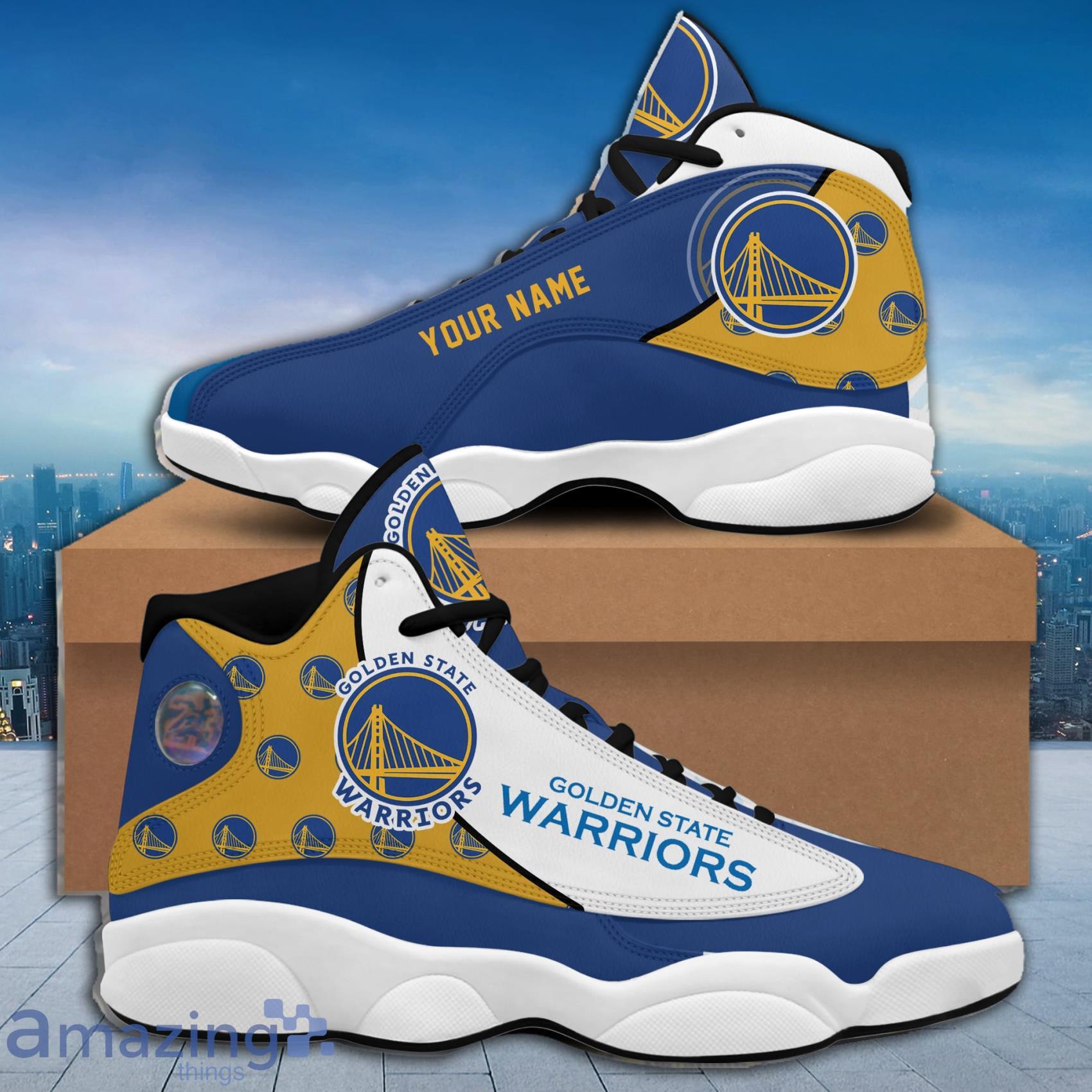 Golden State Warriors NBA Team Sneakers Custom Name Air Jordan 13