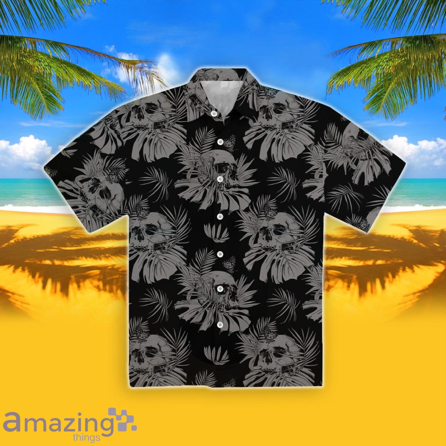 Gothic Skull Short Sleeve Hawaiian Shirt Product Photo 1